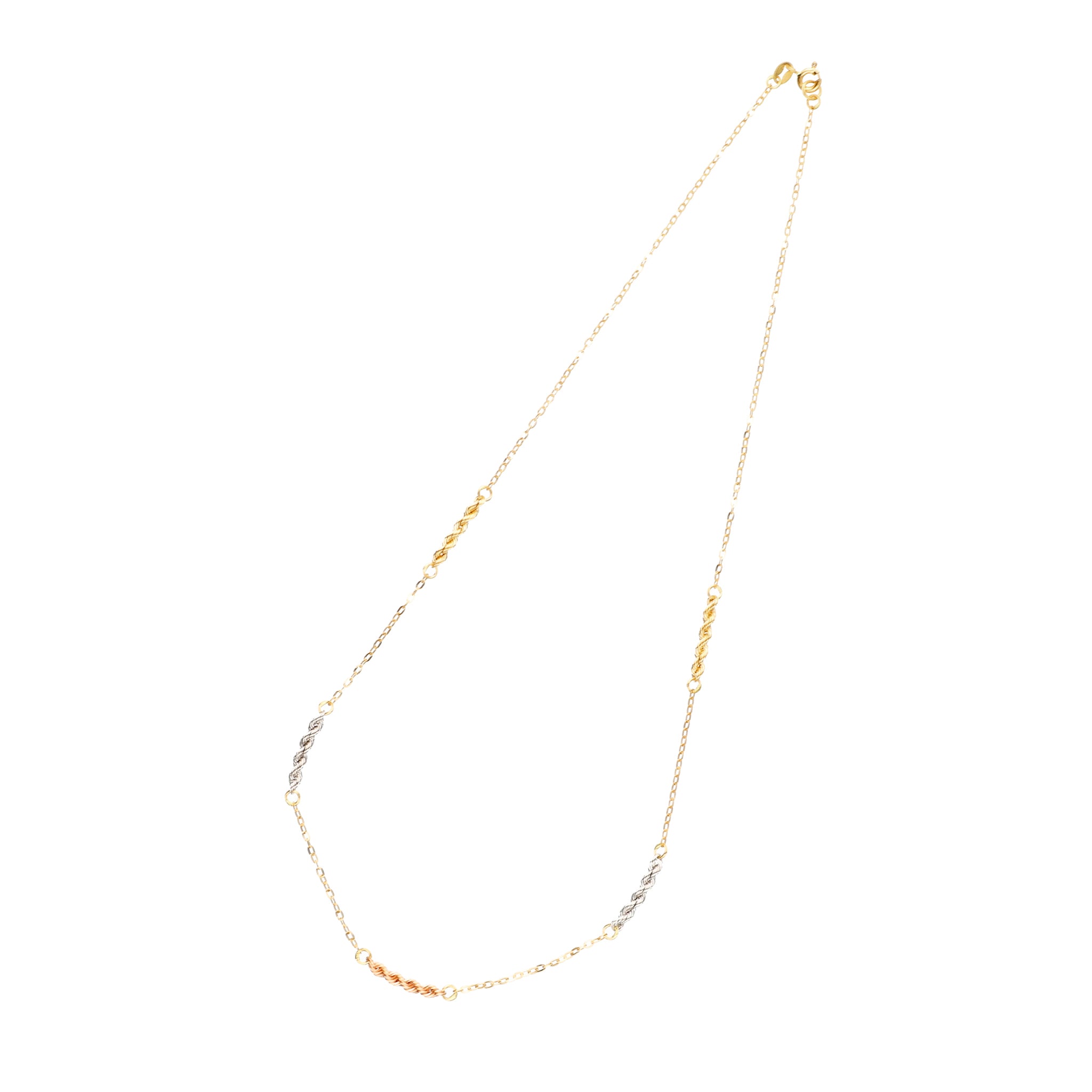 K18YG/WG/PGネックレス(スリーカラー/イタリア製)《23T10306》