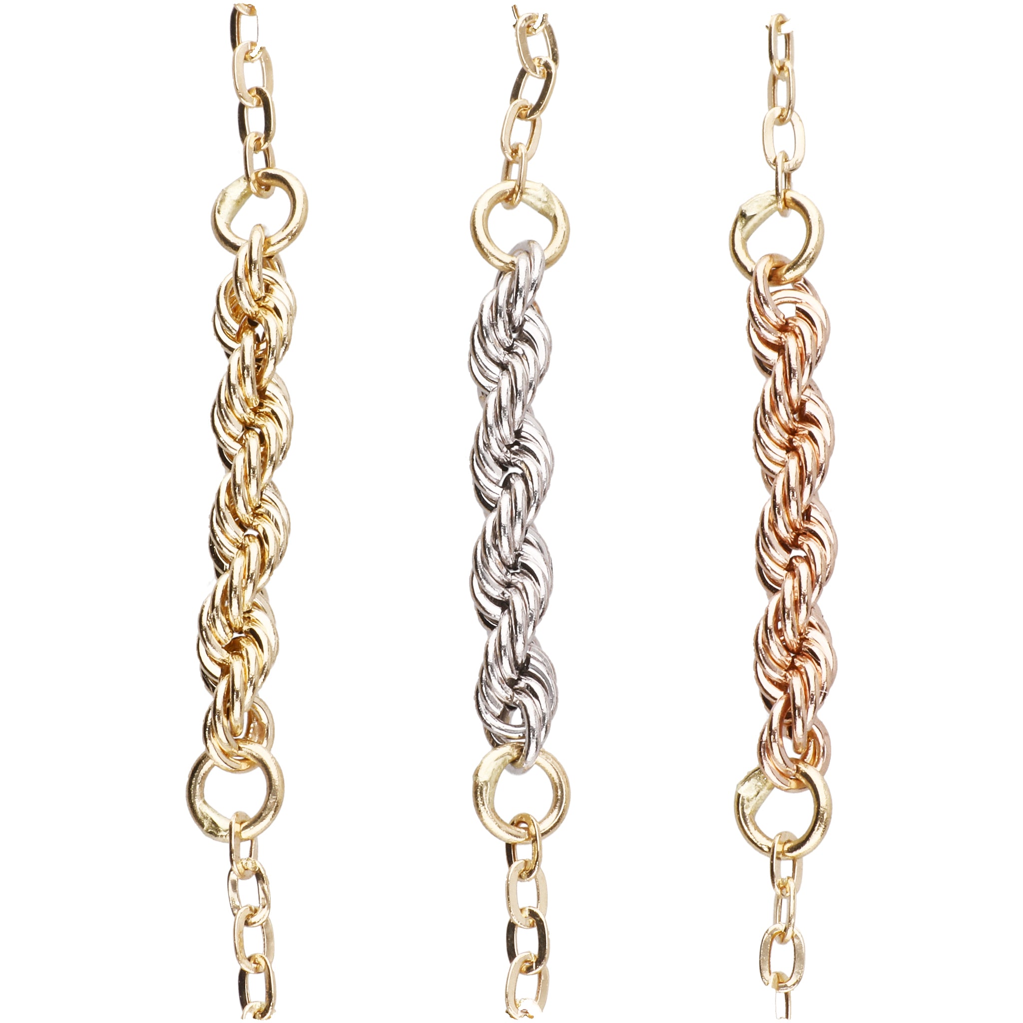 K18YG/WG/PGネックレス(スリーカラー/イタリア製)《23T10306》