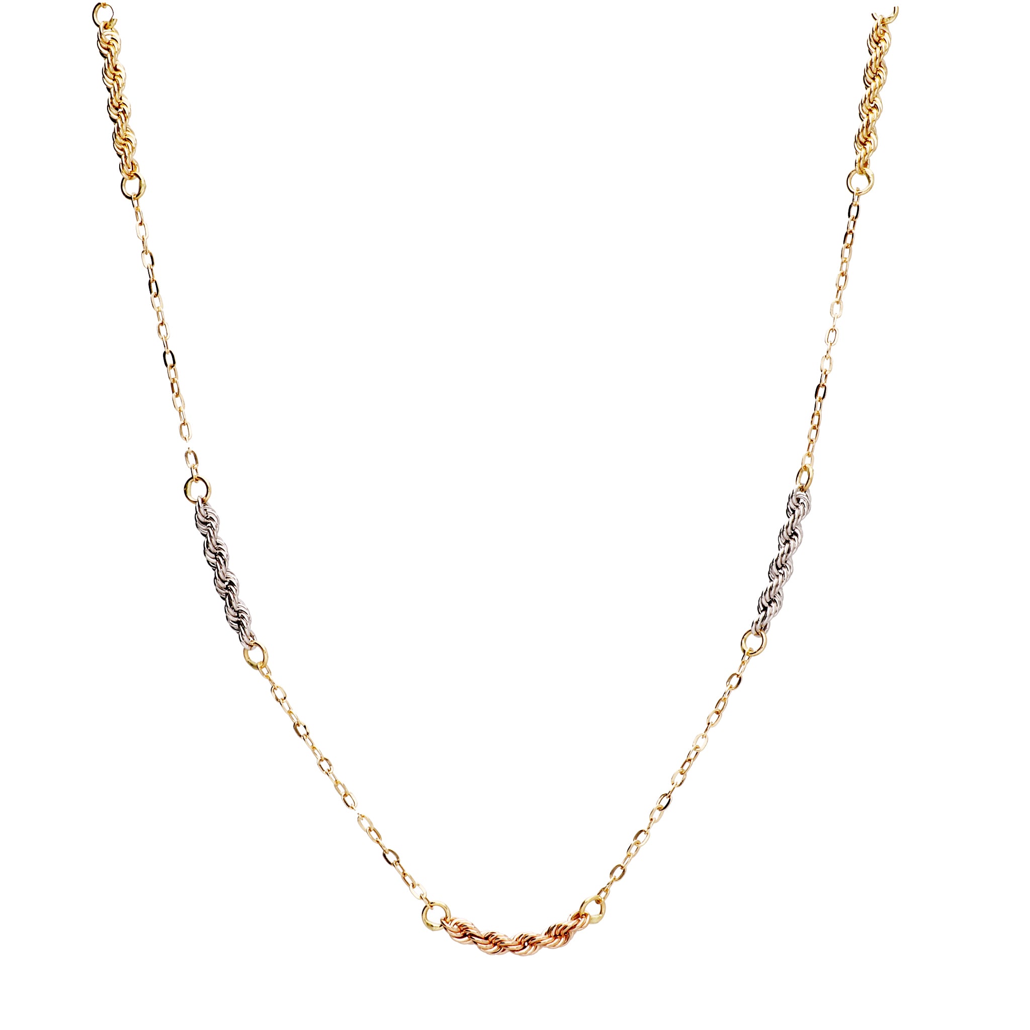 K18YG/WG/PGネックレス(スリーカラー/イタリア製)《23T10306》