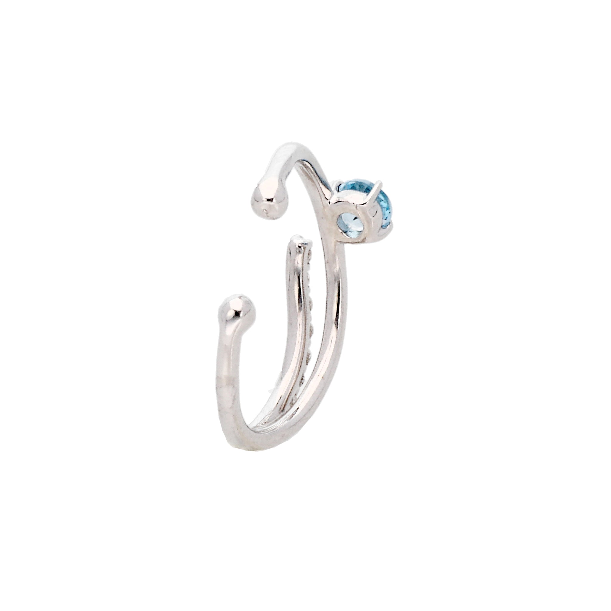 ブルートパーズ/ダイヤモンド K10イヤーカフ(片側)《23T10309》