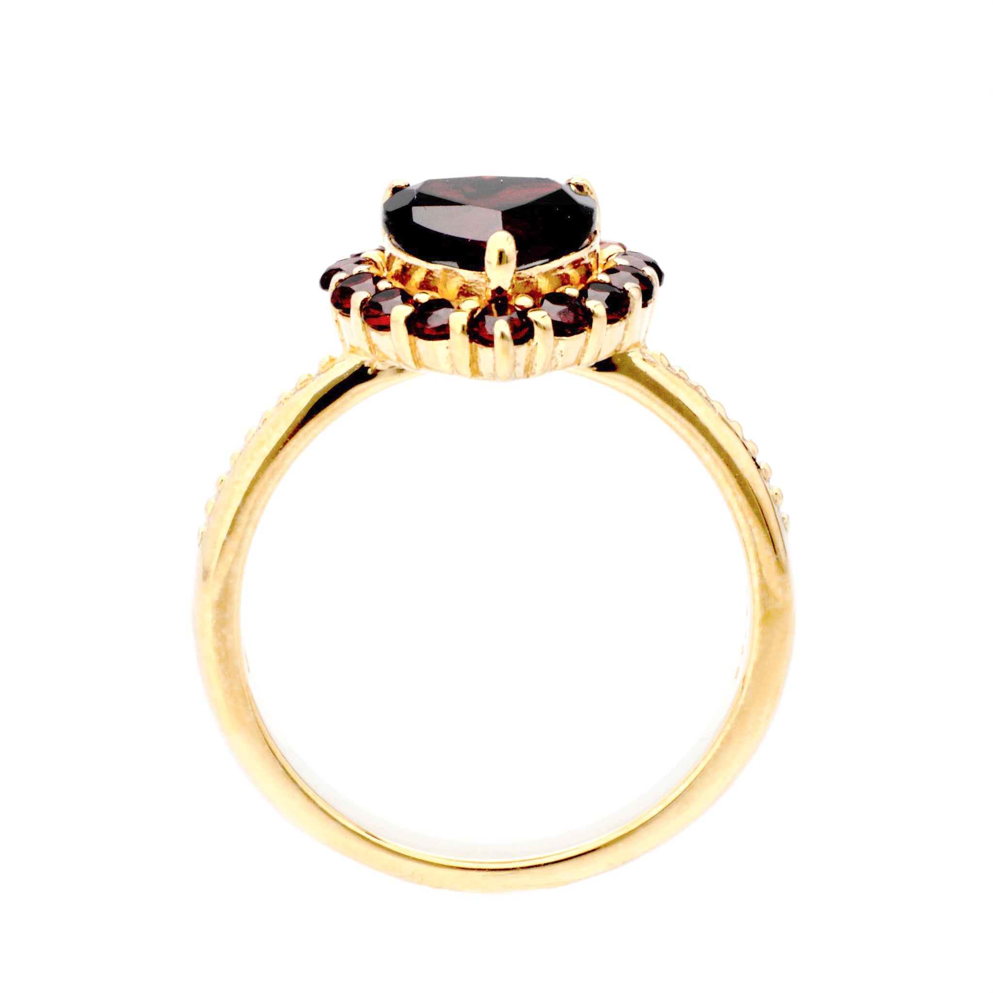 ガーネット シルバーリング(ハートシェイプ/1月誕生石)《23T10327》