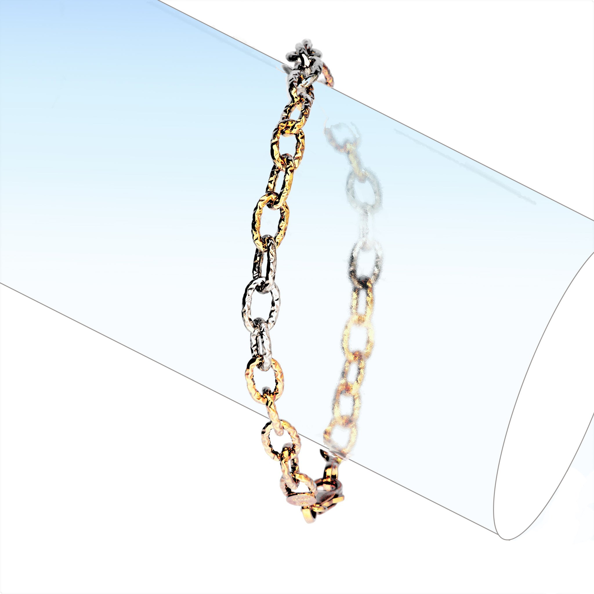 K18ブレスレット(イタリア製/コンビカラー)《23T10343》