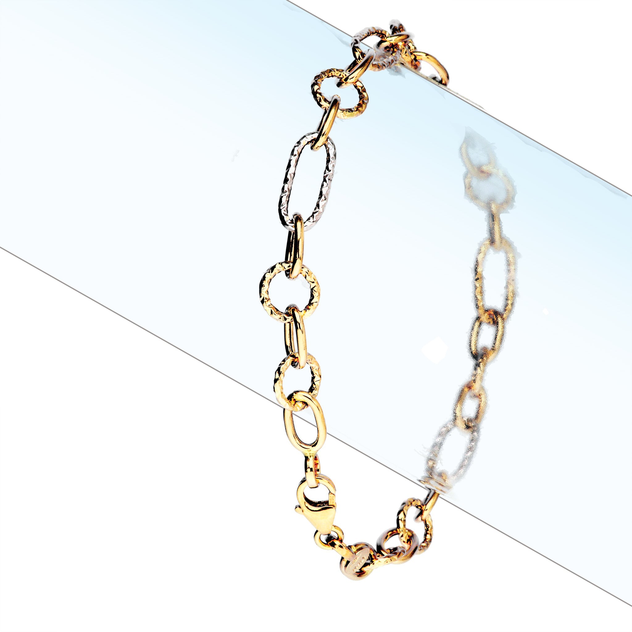 K18ブレスレット(イタリア製/コンビカラー)《23T10344》