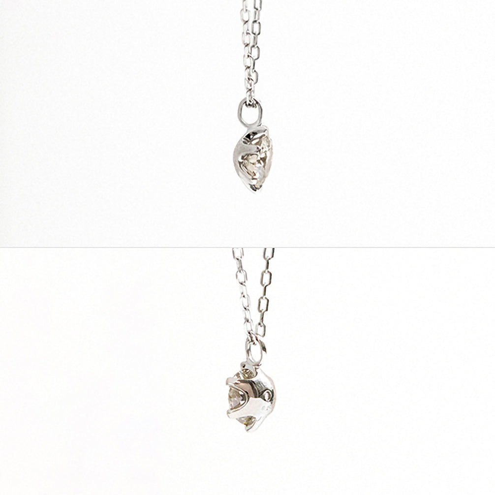 ダイヤモンド プラチナネックレス(0.2カラット/6本爪/大特価/一粒/4月誕生石)《23TZ0101》