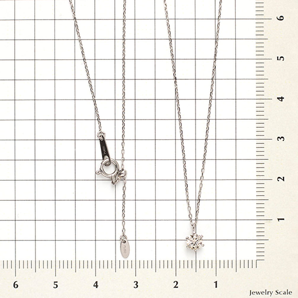 ダイヤモンド プラチナネックレス(0.2カラット/6本爪/大特価/一粒/4月誕生石)《23TZ0101》