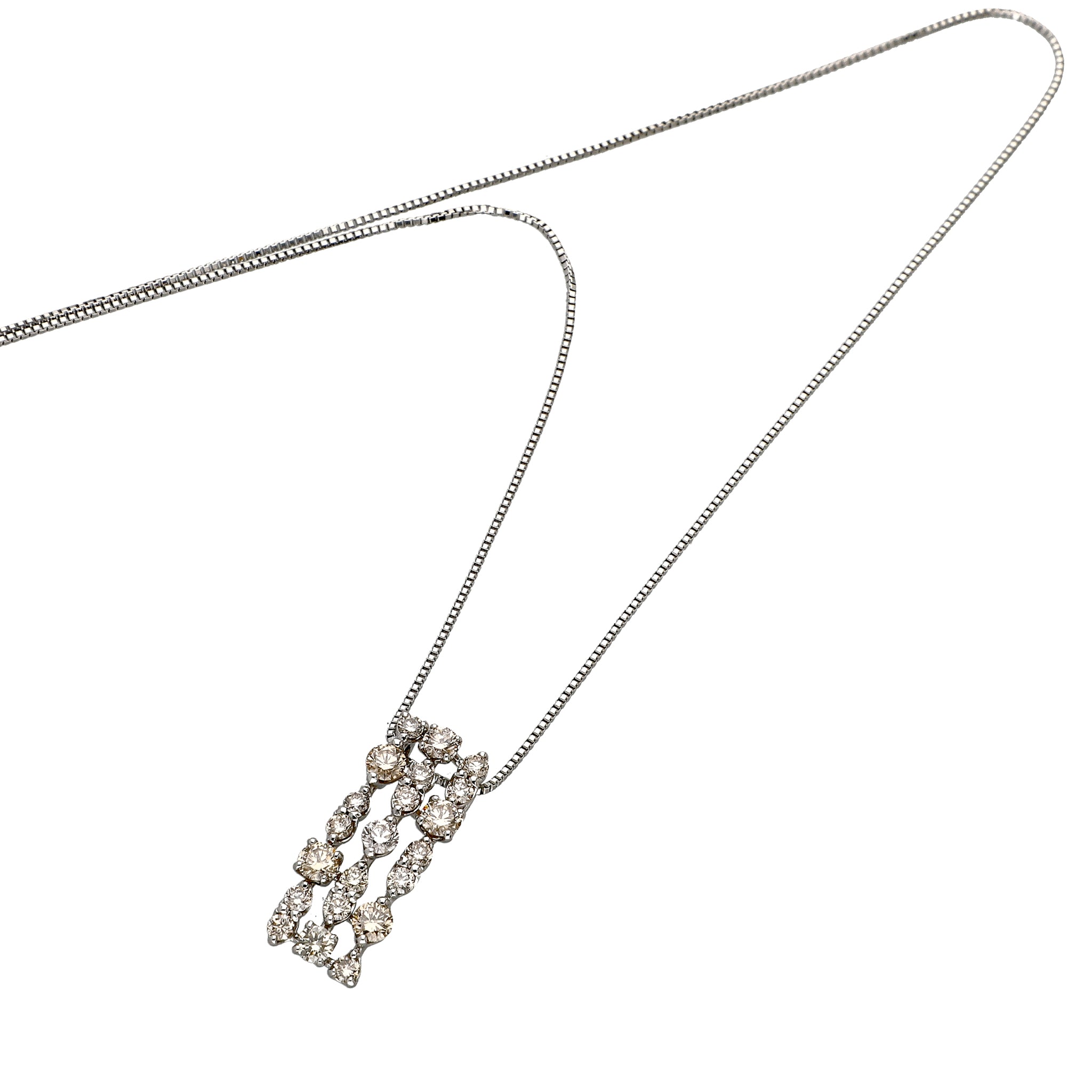 ダイヤモンド プラチナネックレス(計1.0カラット/ブラウン系/シェルフ/1st記念商品)《JPDD1935》