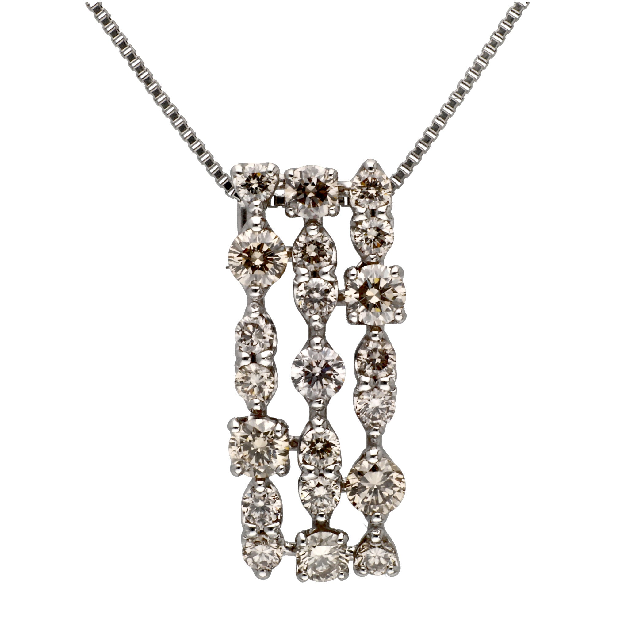 ダイヤモンド プラチナネックレス(計1.0カラット/ブラウン系/シェルフ/1st記念商品)《JPDD1935》