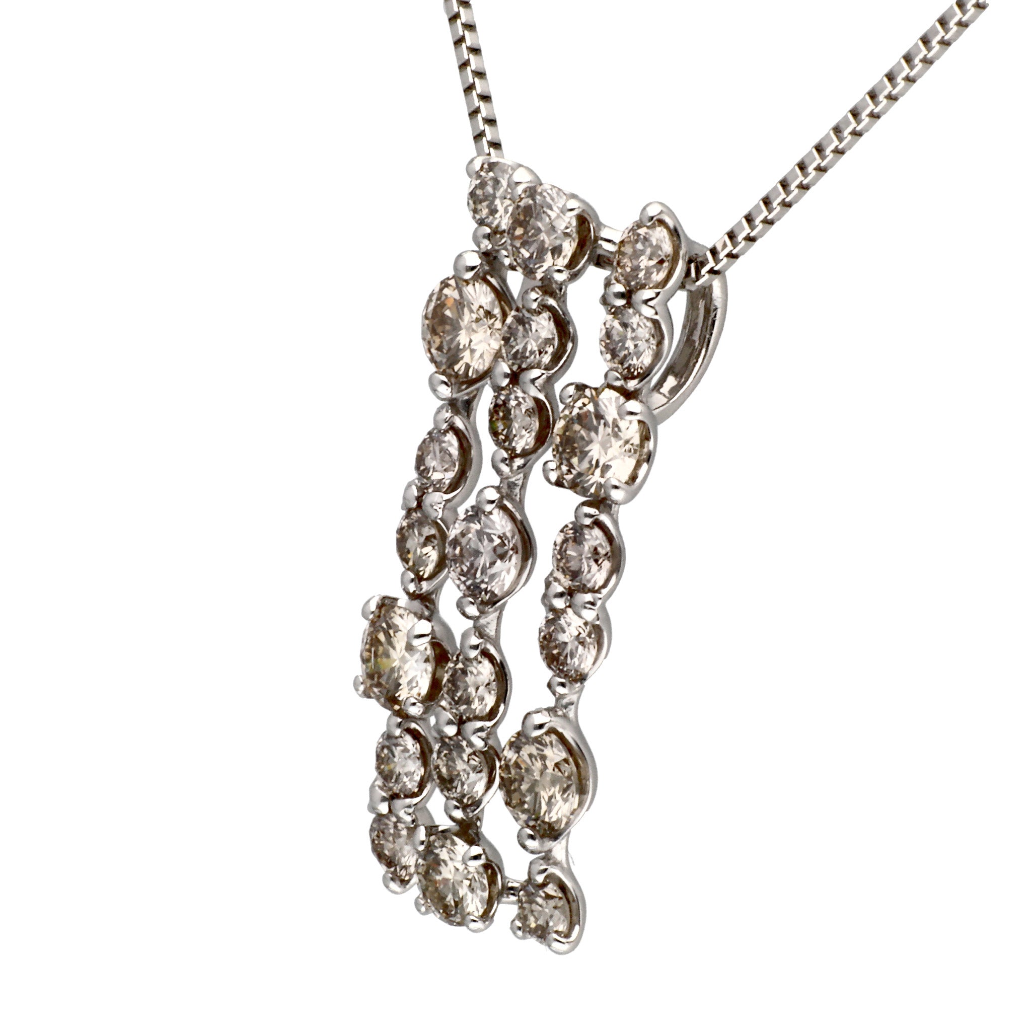 ダイヤモンド プラチナネックレス(計1.0カラット/ブラウン系/シェルフ/1st記念商品)《JPDD1935》