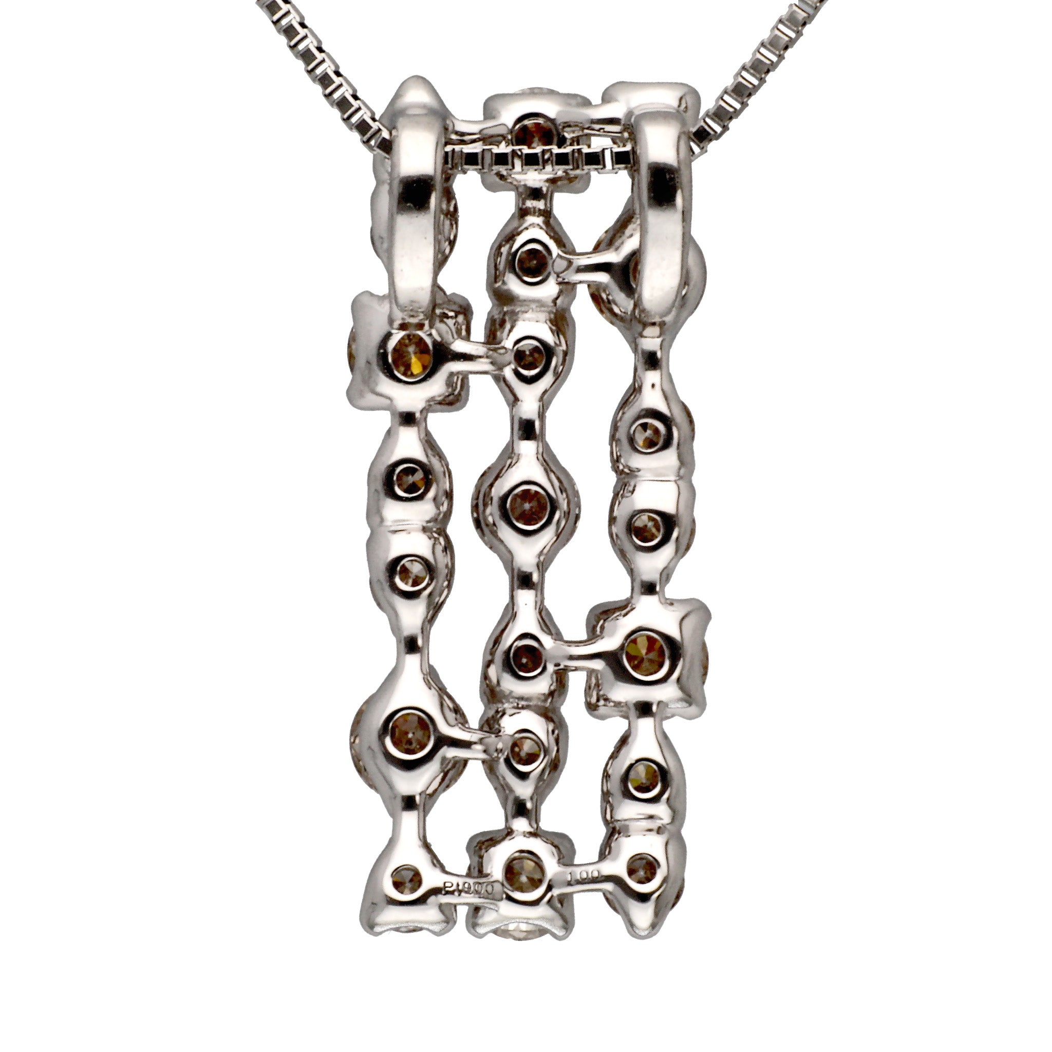 ダイヤモンド プラチナネックレス(計1.0カラット/ブラウン系/シェルフ/1st記念商品)《JPDD1935》