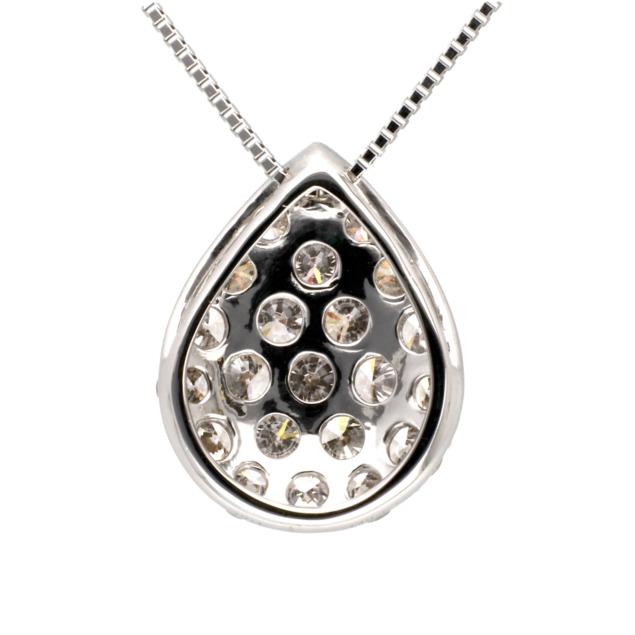 ダイヤモンド プラチナネックレス(計1.0カラット/ブラウン系/パヴェ雫/1st記念商品)《JPDD1936》