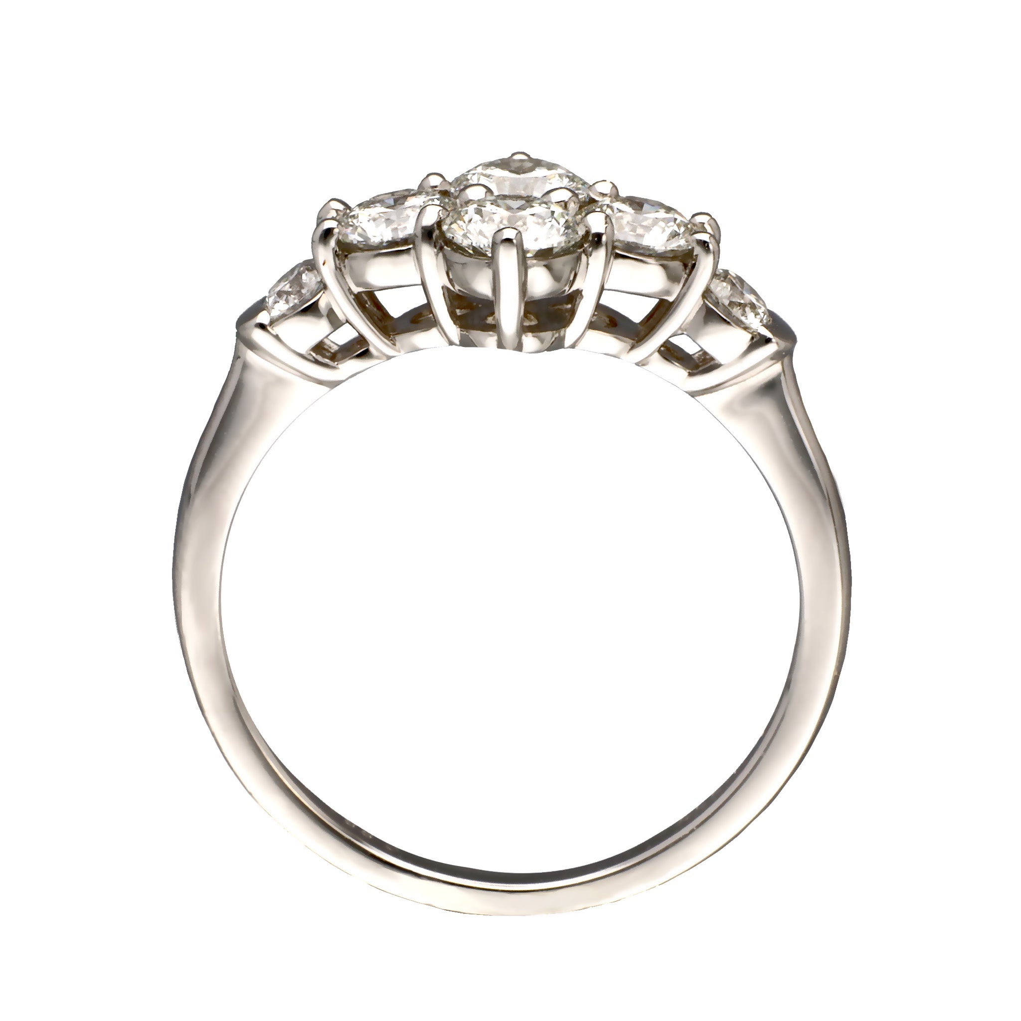 ダイヤモンド プラチナリング(計1.0カラット/Hカラー/SI2UP/EX/4石フラワー/1st記念商品)《JRGD1930》