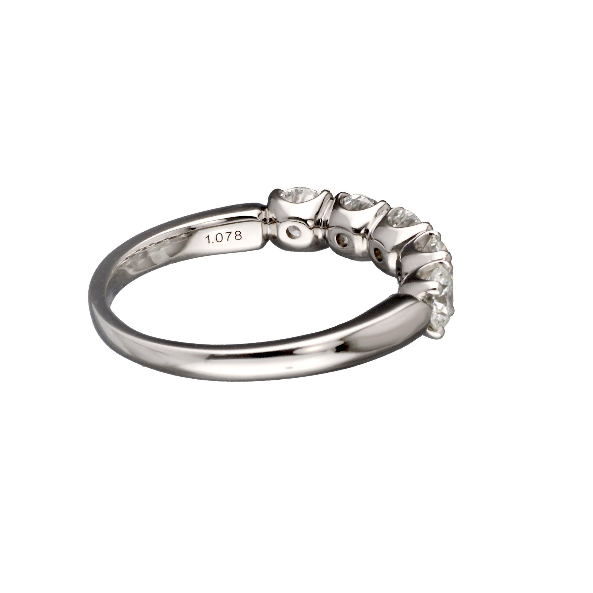 ダイヤモンド プラチナリング(計1.0カラット/5石/Hカラー/SI2/EX/1st記念商品)《JRGD1931》