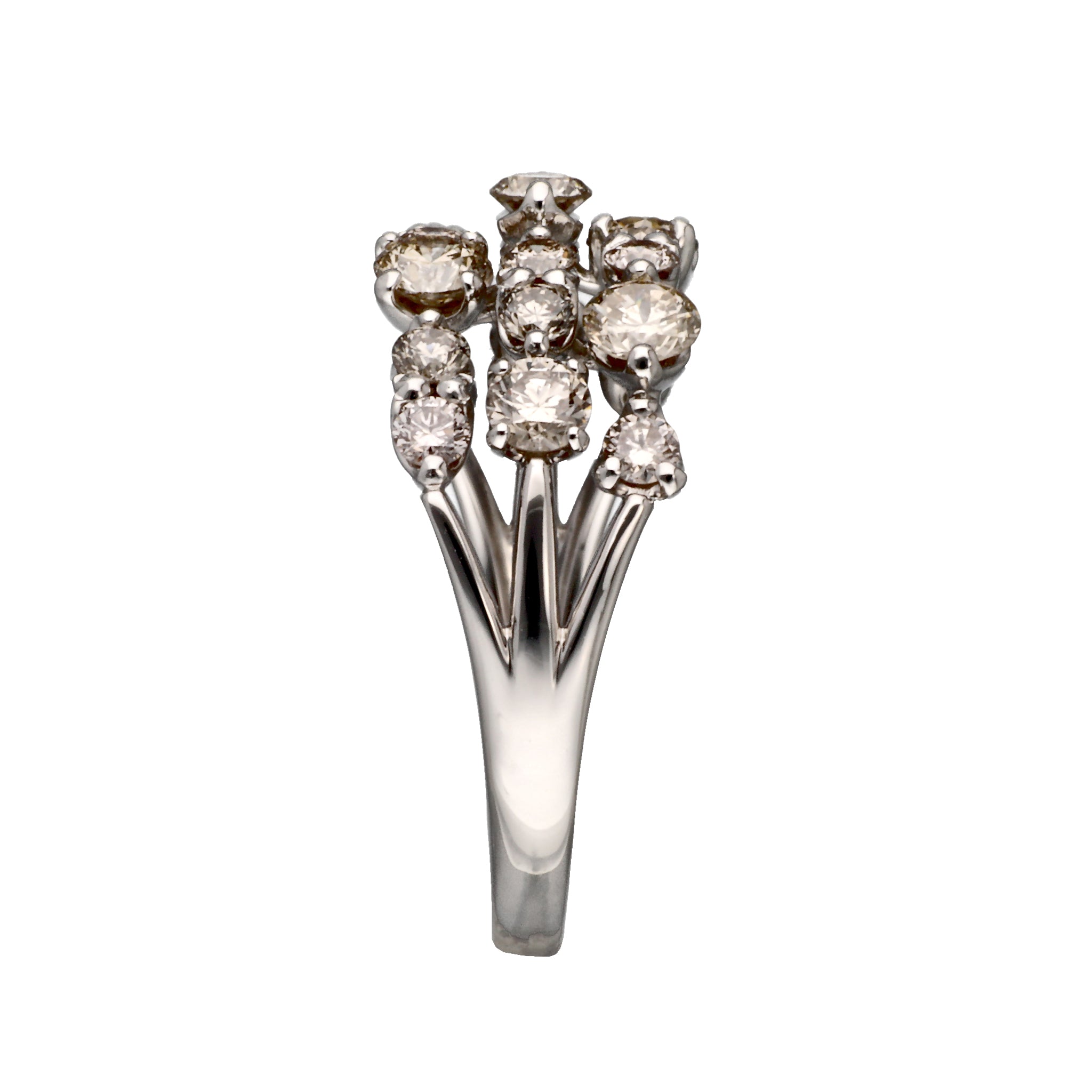 ダイヤモンド プラチナリング(計1.0カラット/ブラウン系/シェルフ/1st記念商品)《JRGD1935》