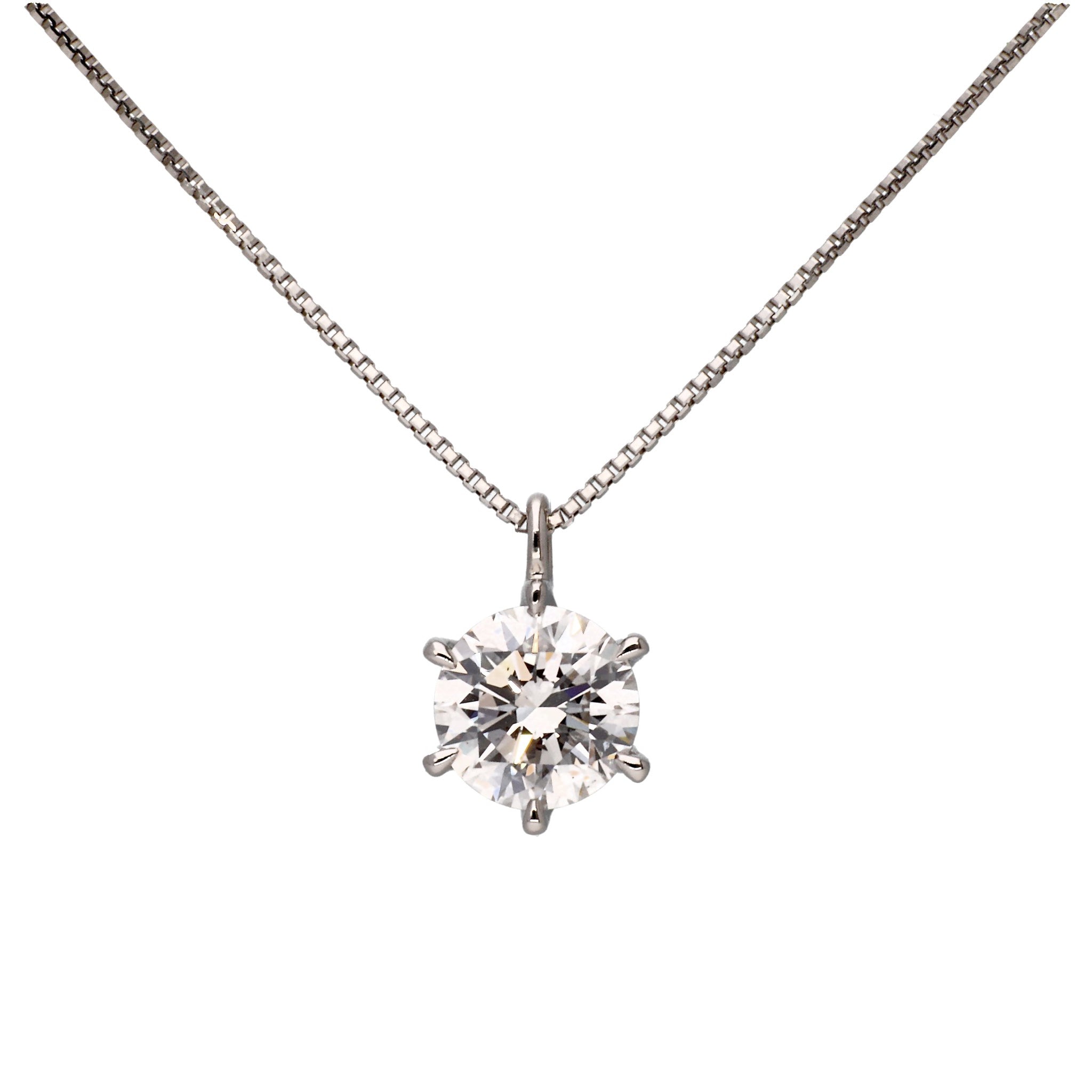 ダイヤモンド プラチナネックレス(0.80カラット/Dカラー/SIクラス/EX/4月誕生石/GIAグレーディングレポート付)《JPDD1938》