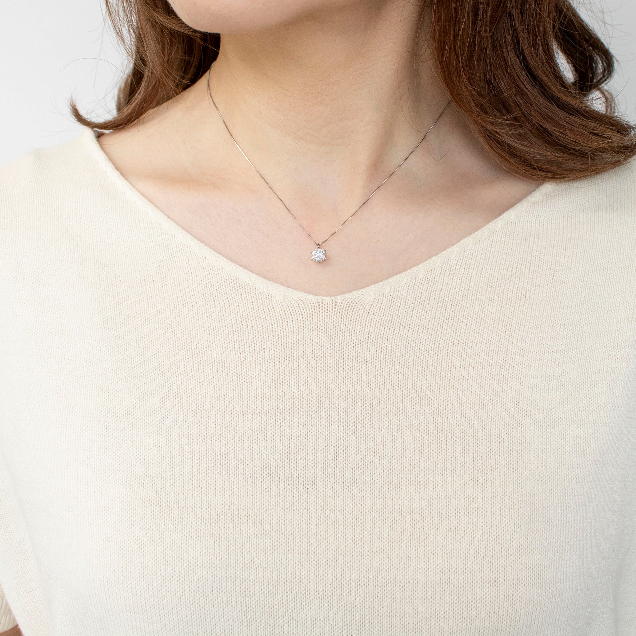 ダイヤモンド プラチナネックレス(0.8カラット/Dカラー/SI2UP/EX/一粒/4月誕生石/GIA鑑定書付き)《JPDD1988》