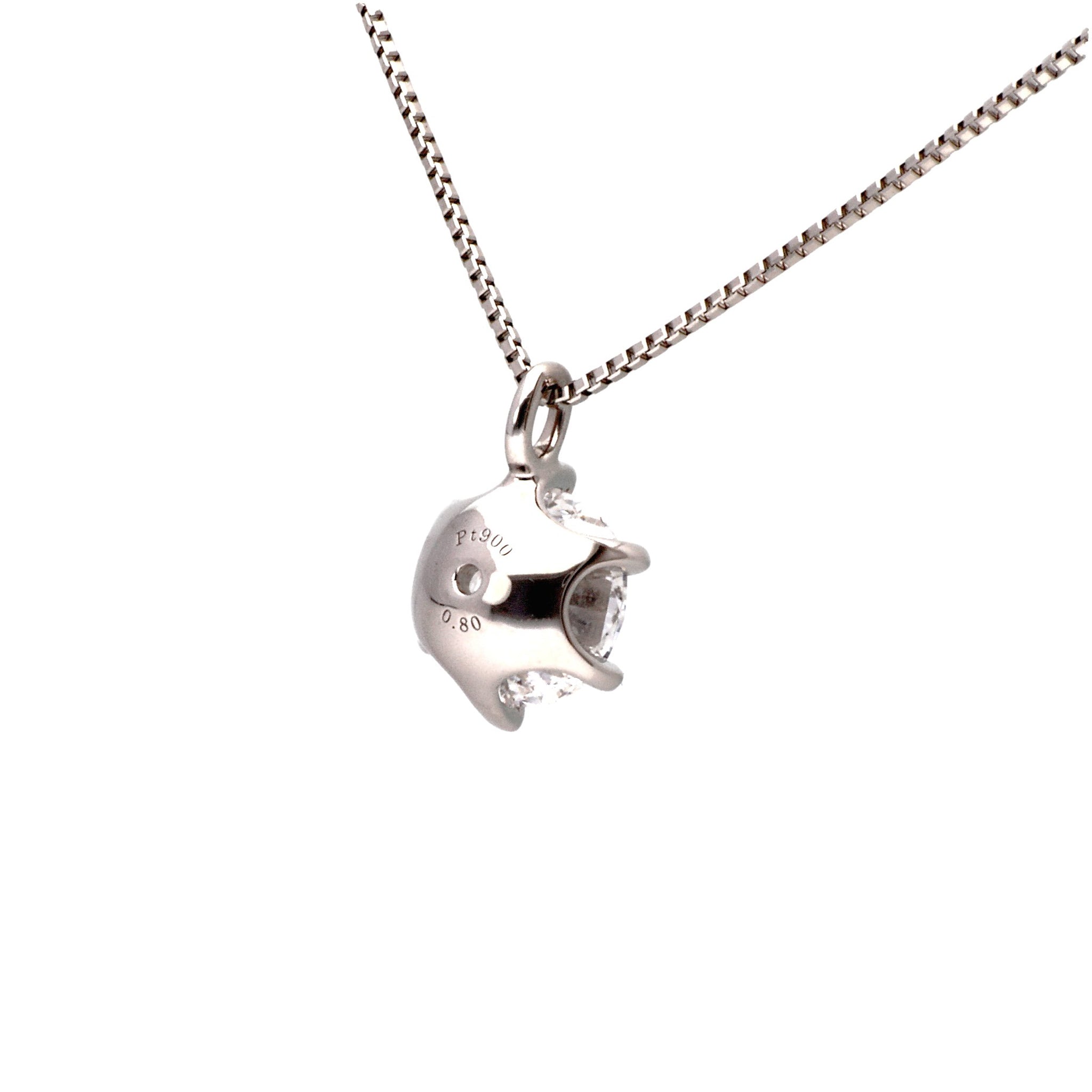 ダイヤモンド プラチナネックレス(0.80カラット/Dカラー/SIクラス/EX/4月誕生石/GIAグレーディングレポート付)《JPDD1938》