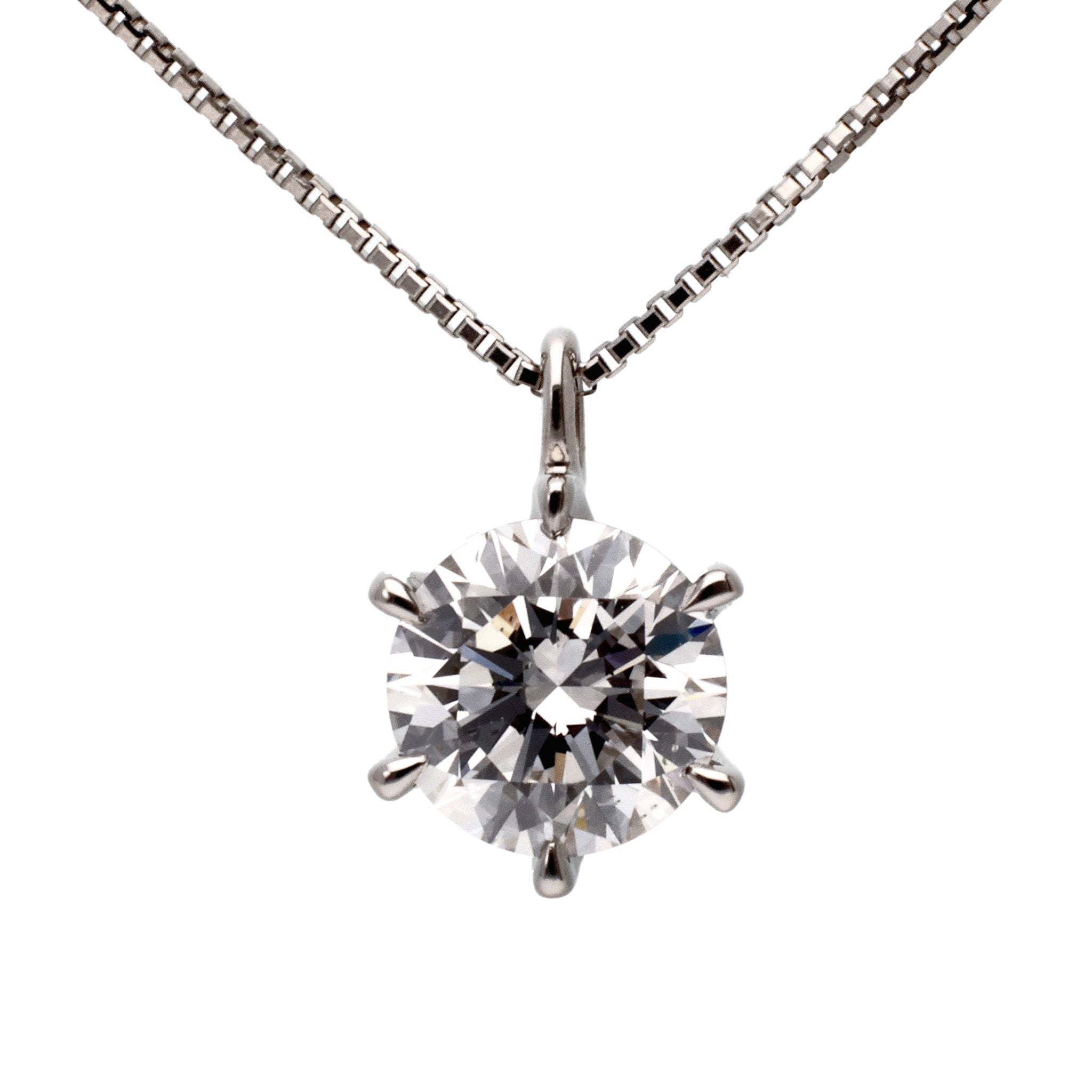 ダイヤモンド プラチナネックレス(0.80カラット/Dカラー/SIクラス/EX/4月誕生石/GIAグレーディングレポート付)《JPDD1938》