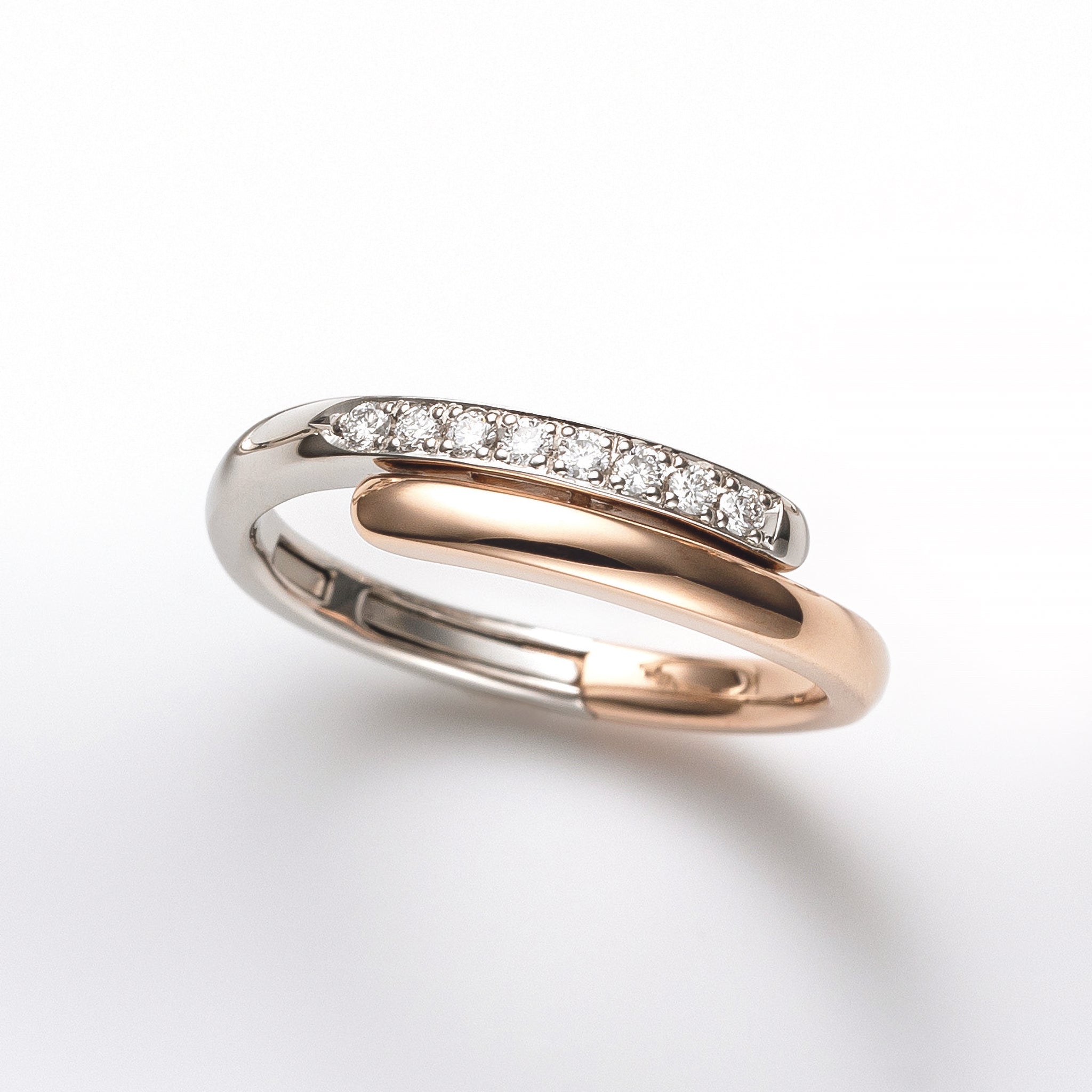 ダイヤモンド プラチナ/K18リング(Mサイズ/フリーサイズ/4月誕生石  