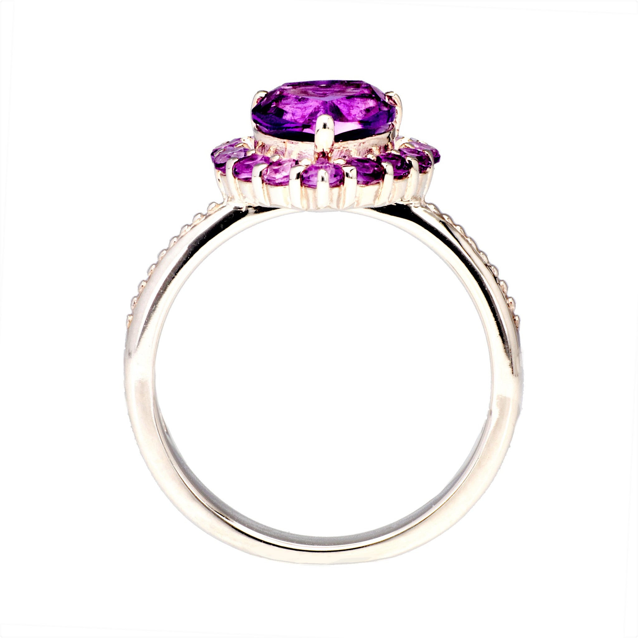 アメシスト シルバーリング(ハートシェイプカット/2月誕生石)《24T10105》