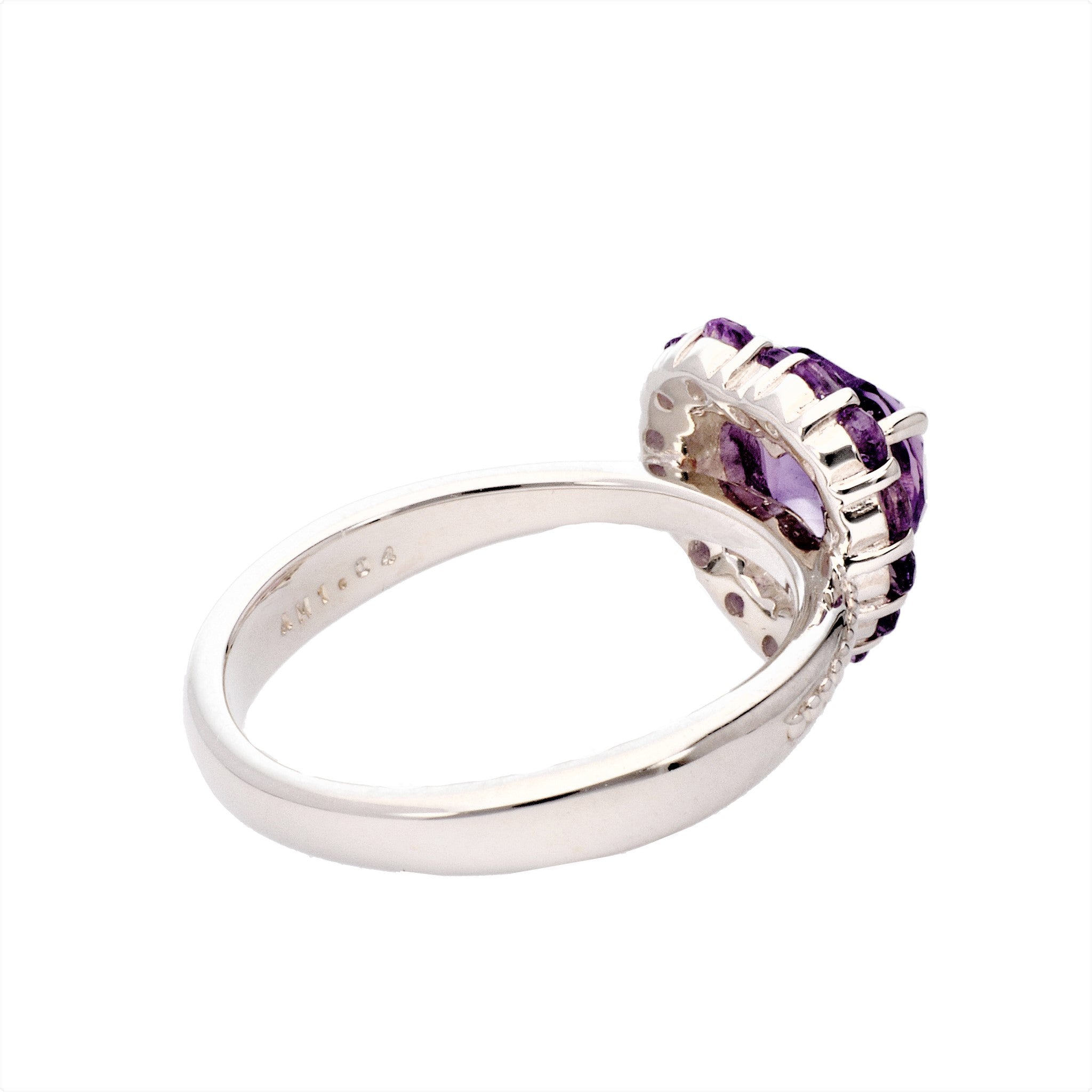 アメシスト シルバーリング(ハートシェイプカット/2月誕生石)《24T10105》