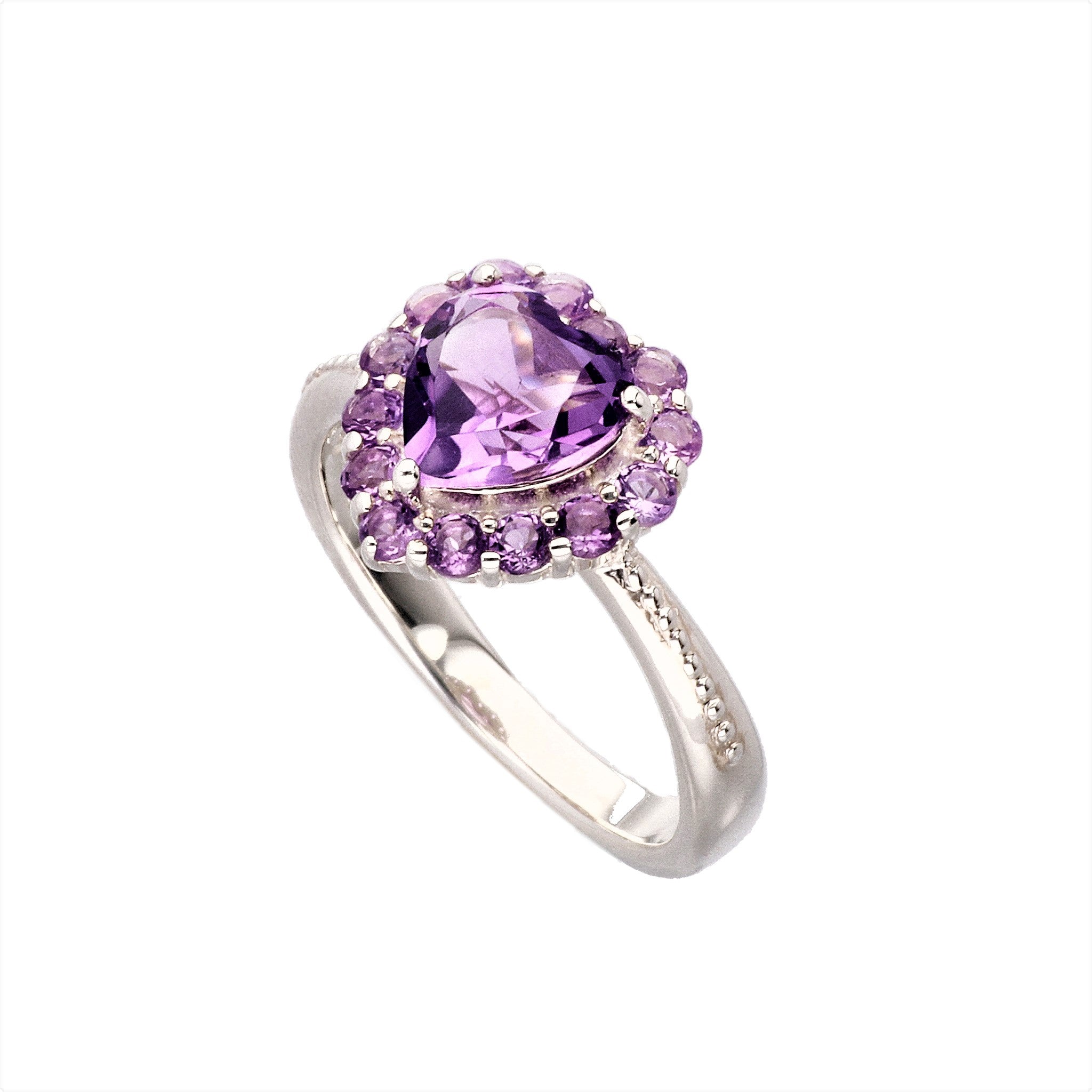 アメシスト シルバーリング(ハートシェイプカット/2月誕生石)《24T10105》