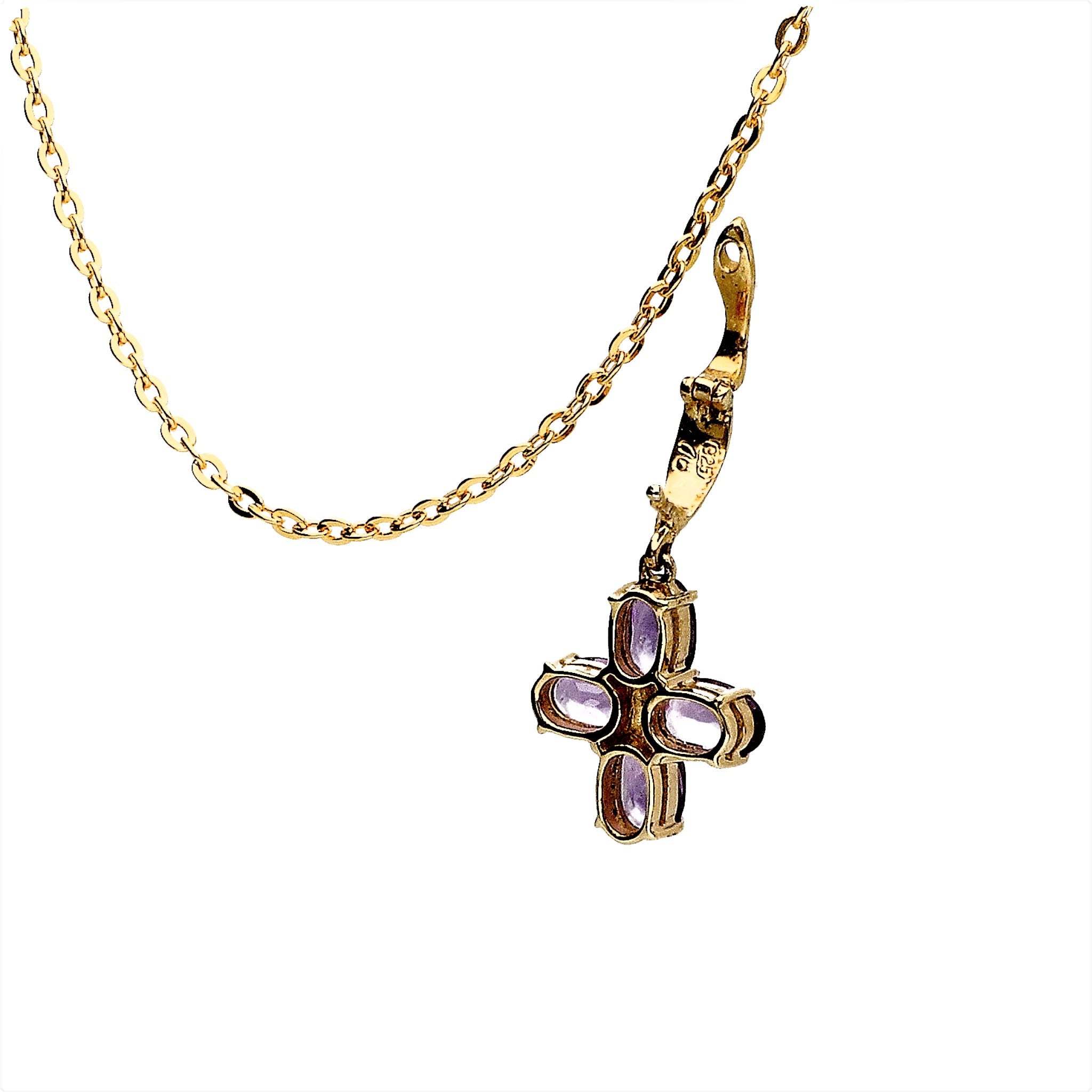 アメシスト シルバーネックレス(クロスモチーフ/2月誕生石)《24T10106》