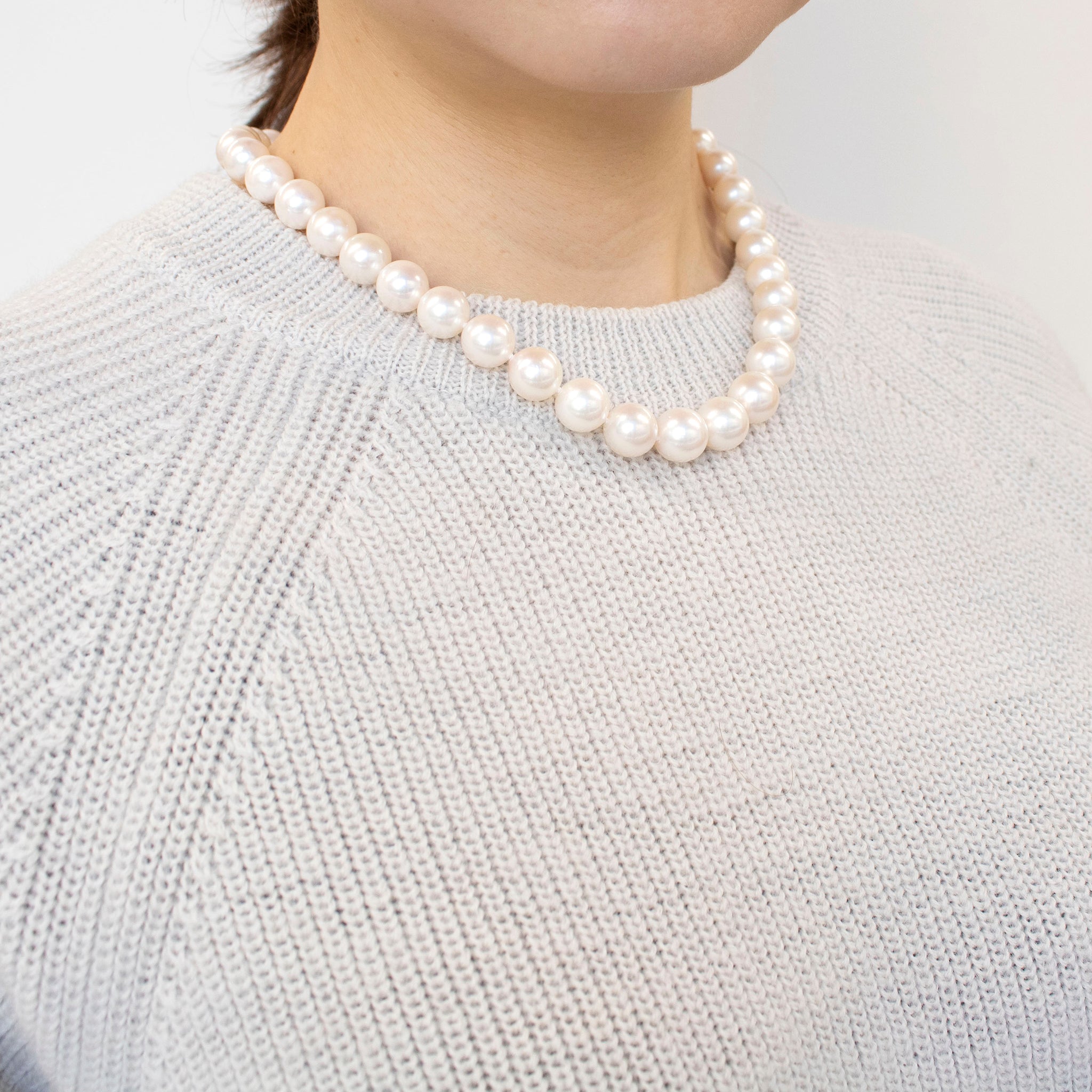 【限定1点】パール K14WGネックレス(アコヤ真珠/10~12.2mm/オールナッツ/パールキーパー/お手入れクロス/6月誕生石)《24T10111》