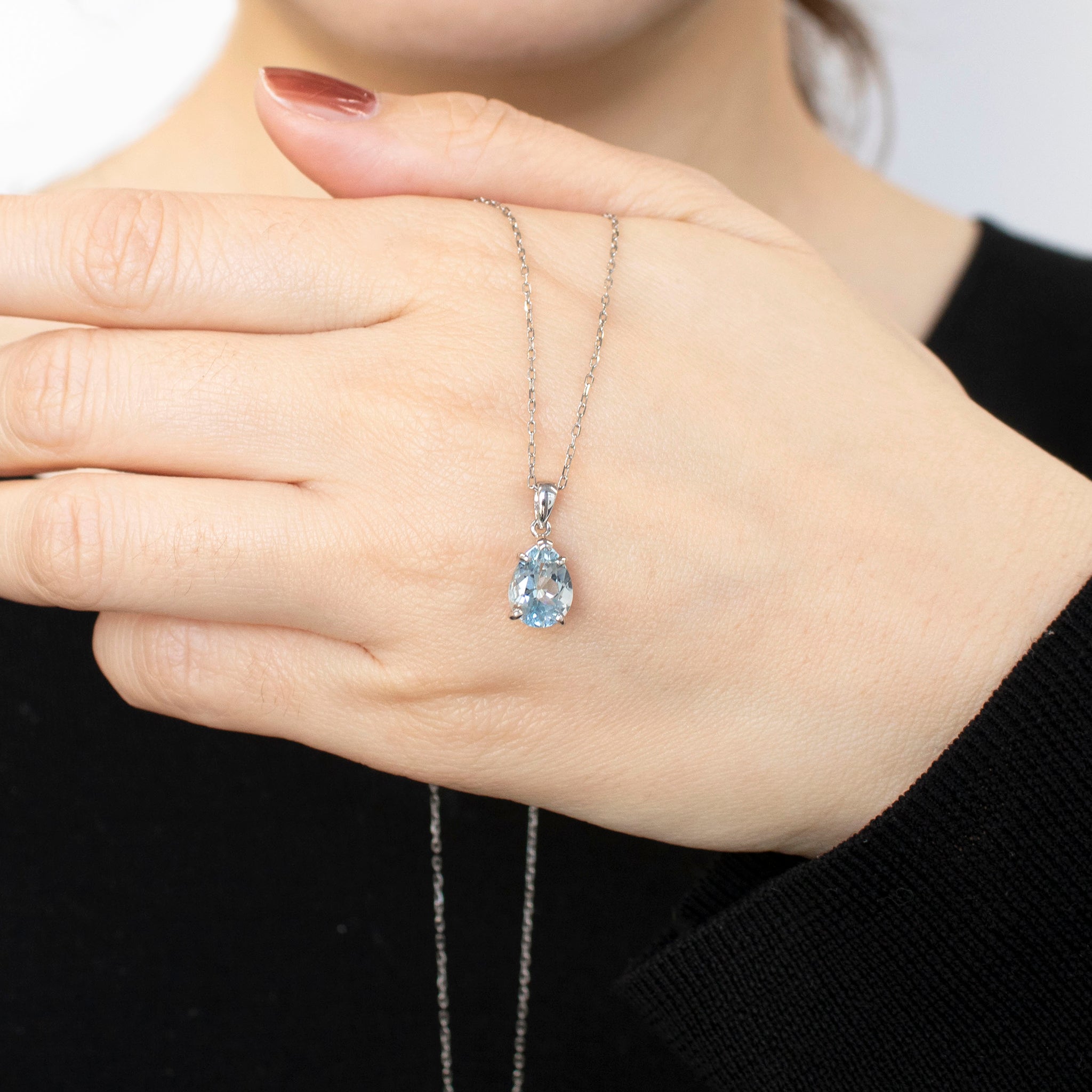 【限定数7】アクアマリン プラチナネックレス(1.4カラット/3月誕生石)《24T10121》