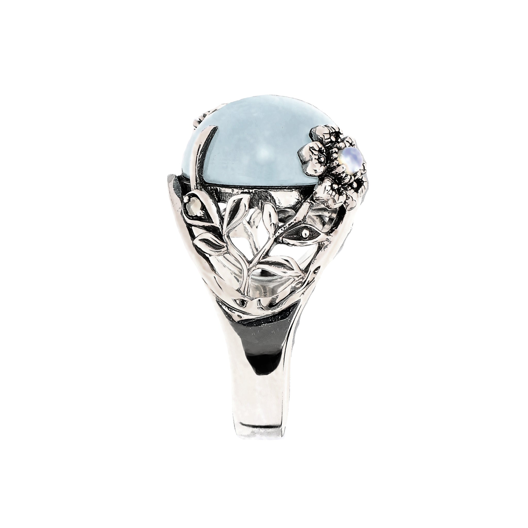 アクアマリン/オパール シルバーリング(11.0カラット/3月誕生石)《24T10122》