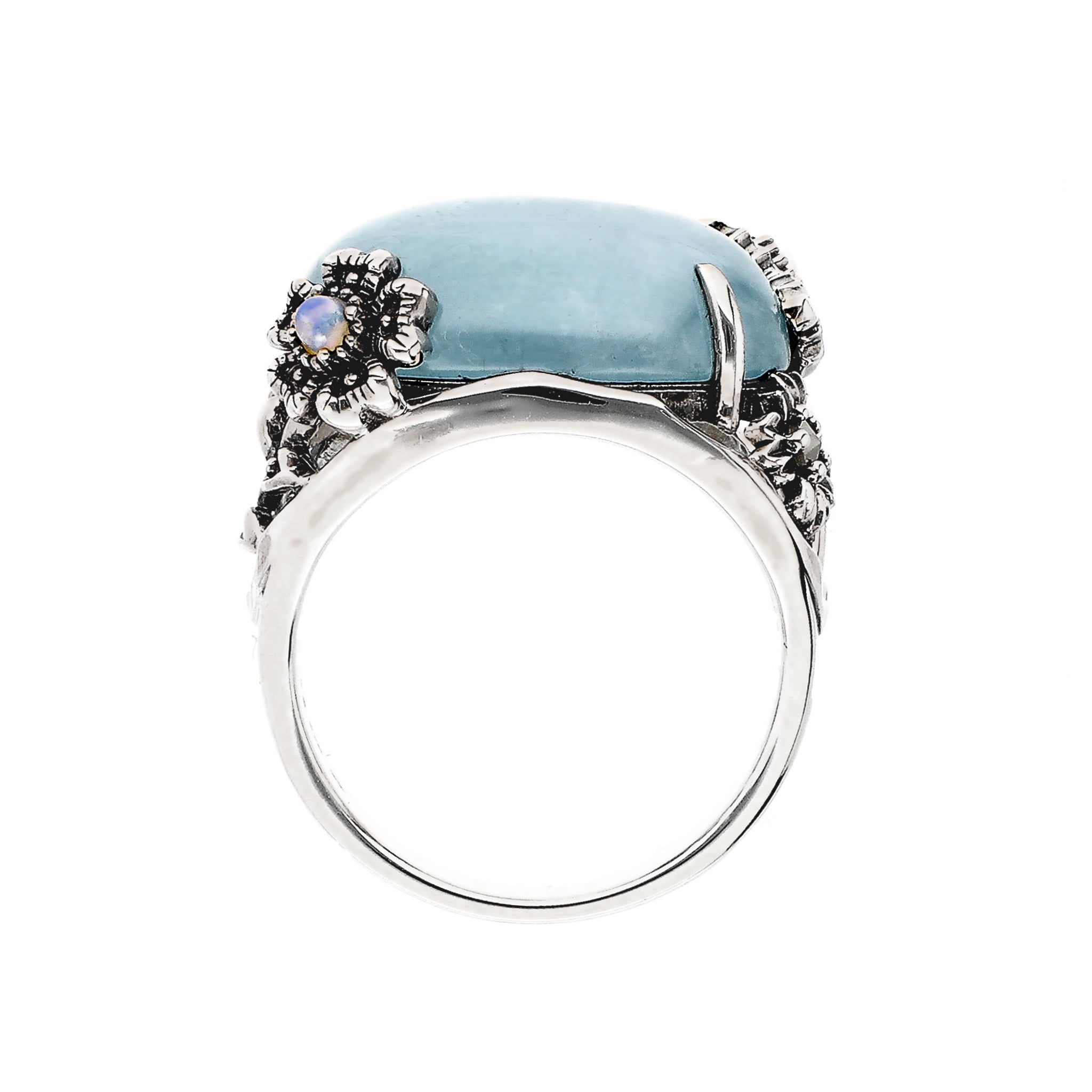 アクアマリン/オパール シルバーリング(11.0カラット/3月誕生石)《24T10122》