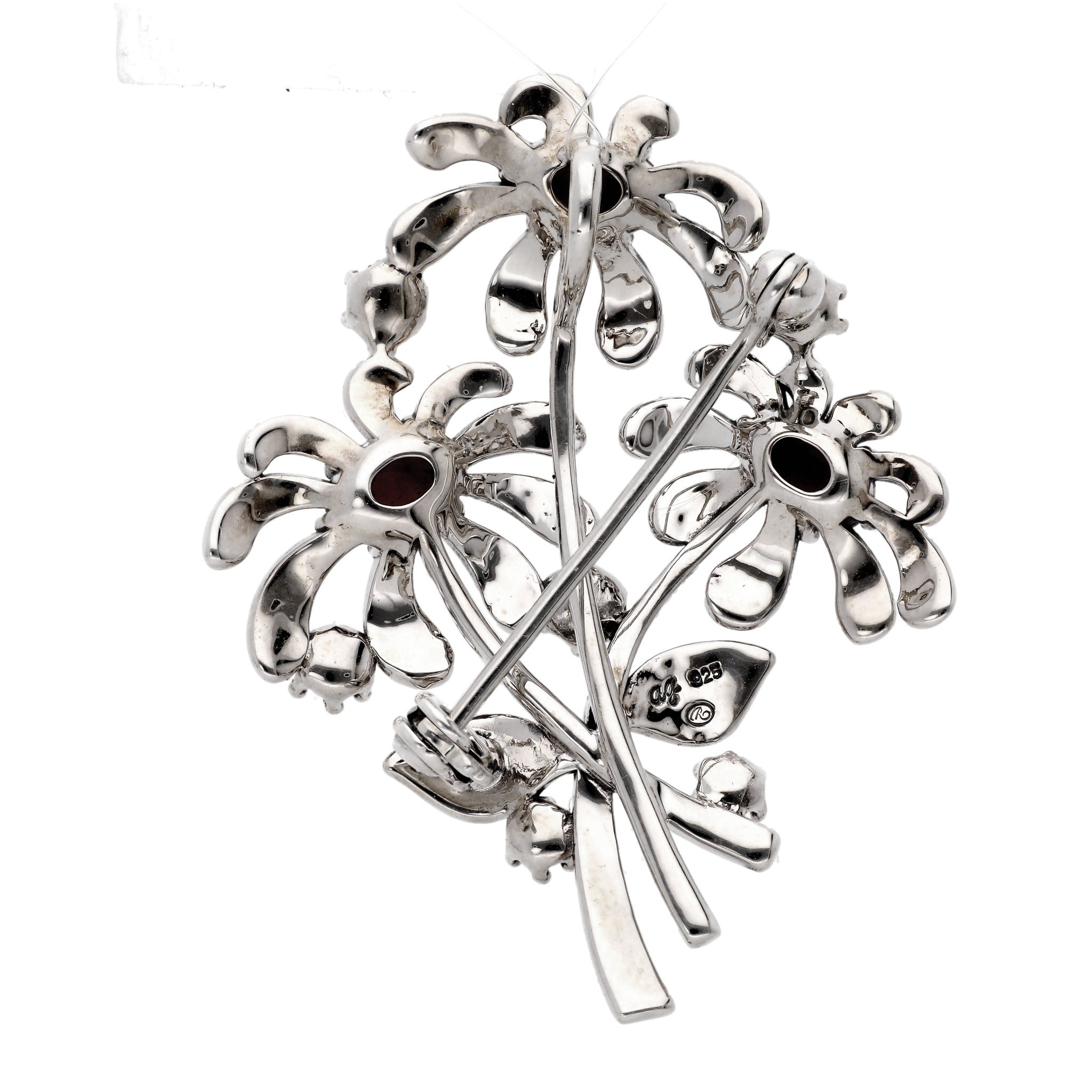 珊瑚(さんご)/パール シルバーブローチ(淡水真珠/フラワーモチーフ/3月誕生石)《24T10131》