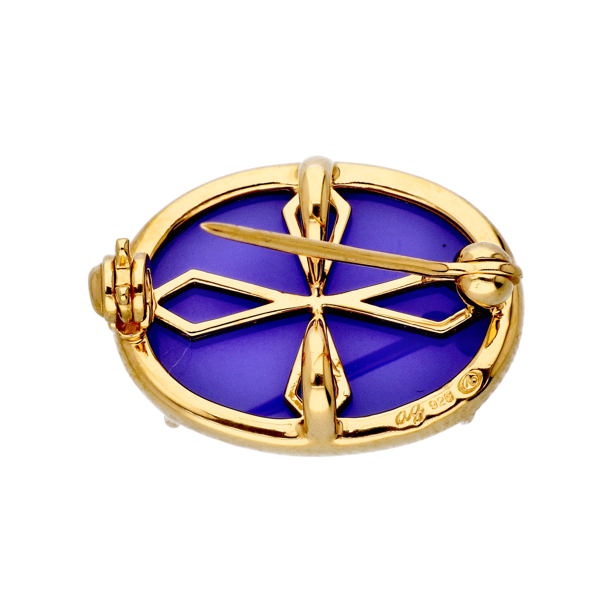 メノウカメオ シルバーブローチ(鳥モチーフ)《24T10144》