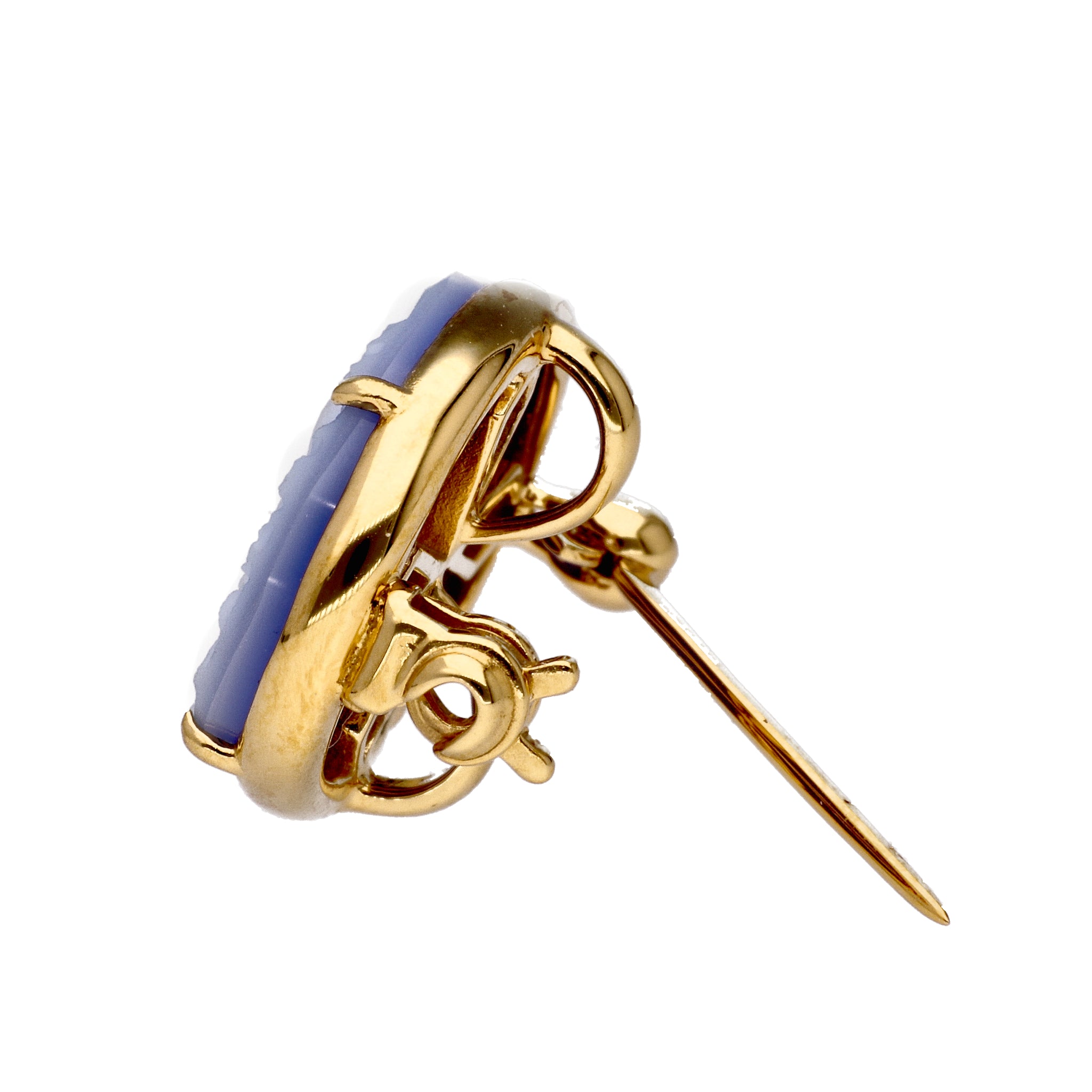 メノウカメオ シルバーブローチ(鳥モチーフ)《24T10144》