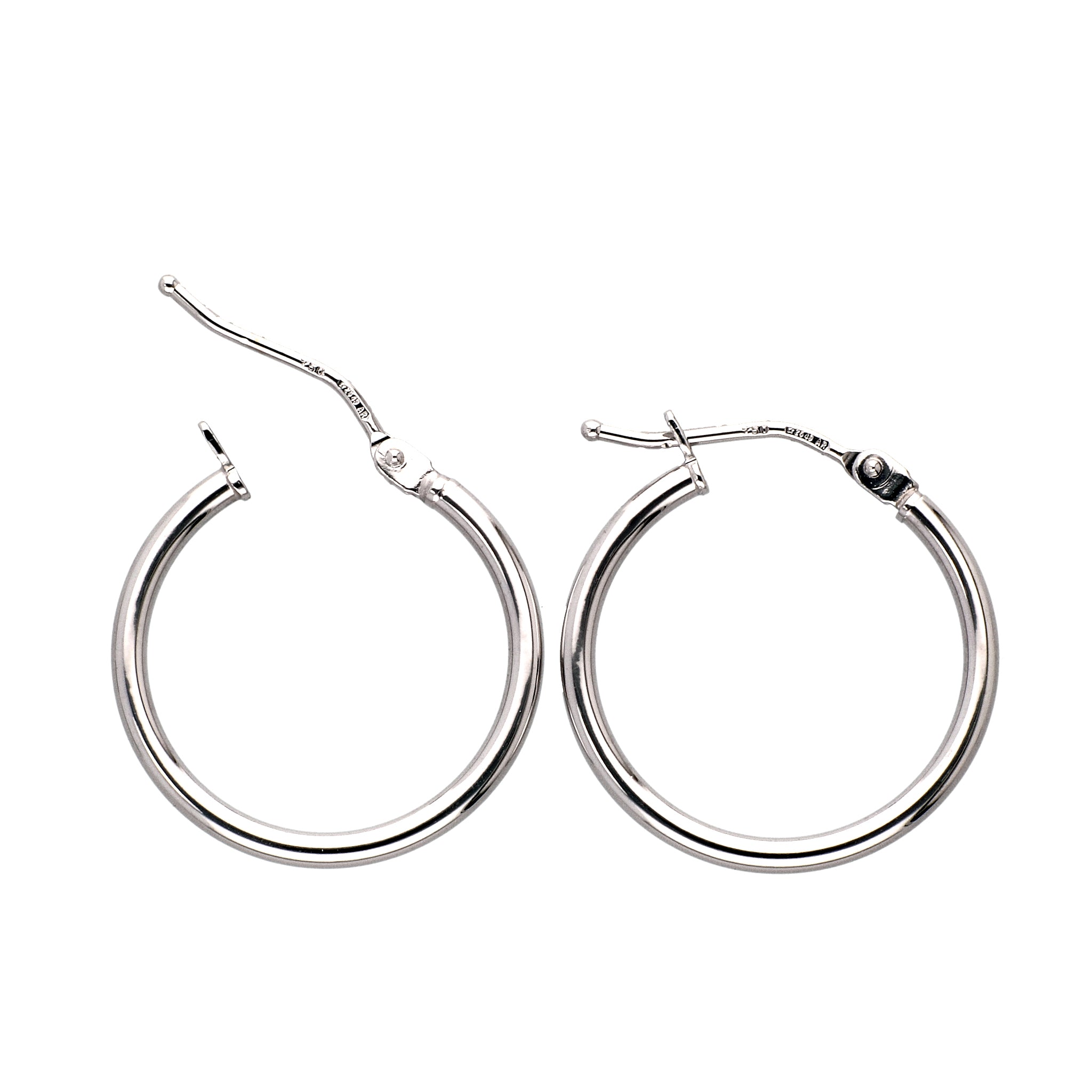 K18WGピアス(フープ/イタリア製)《24T10167》