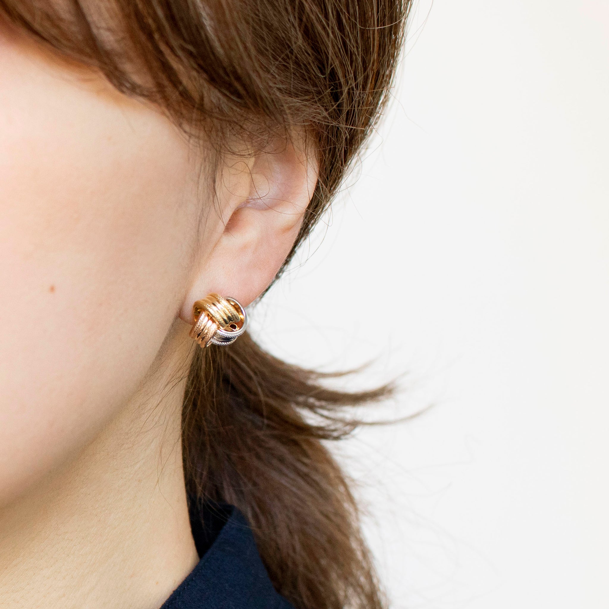 K18ピアス(スリーカラー/イタリア製)《24T10171》