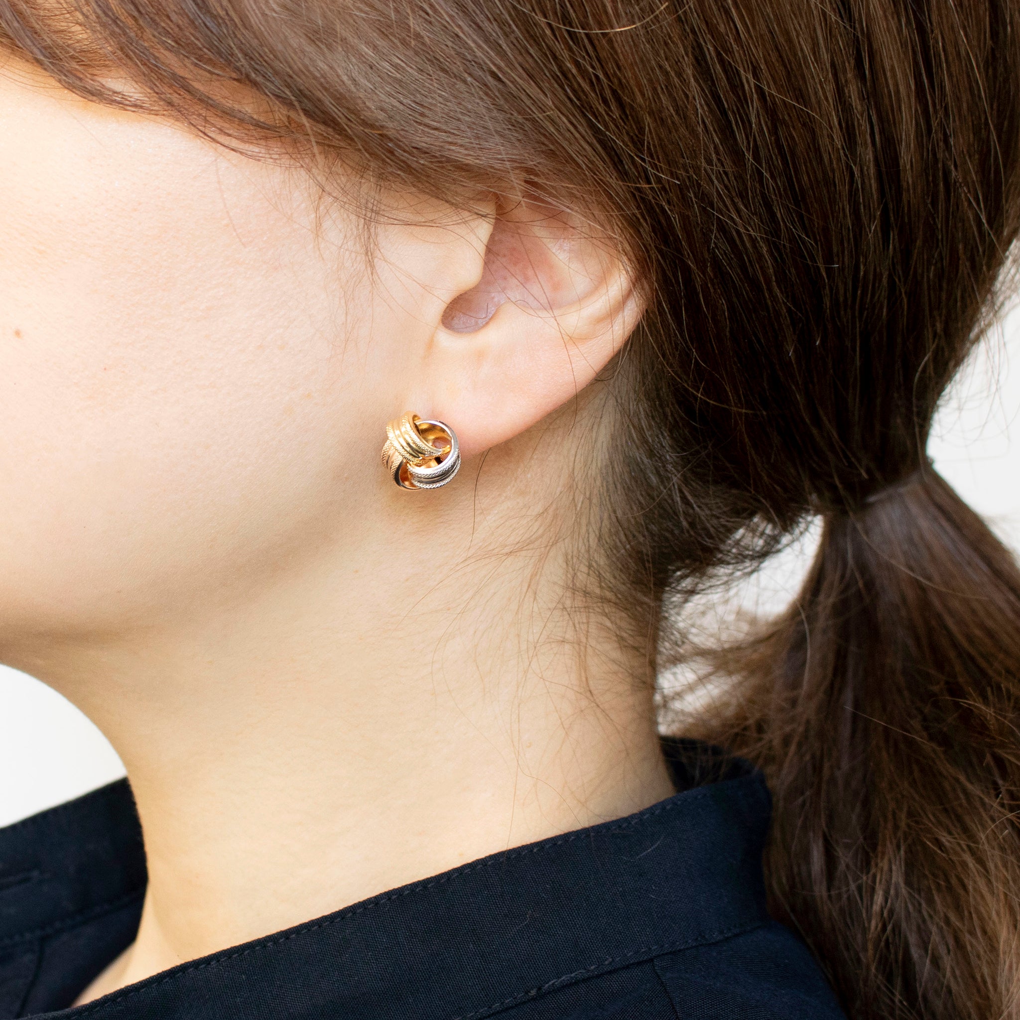 K18ピアス(スリーカラー/イタリア製)《24T10171》