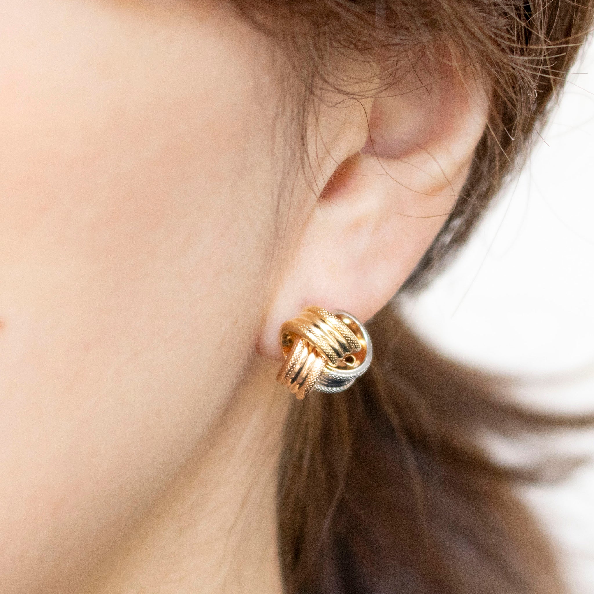 K18ピアス(スリーカラー/イタリア製)《24T10171》