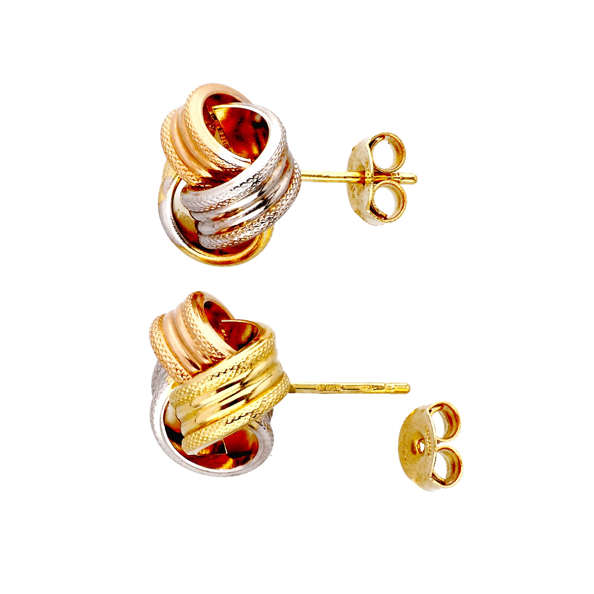 K18ピアス(スリーカラー/イタリア製)《24T10171》