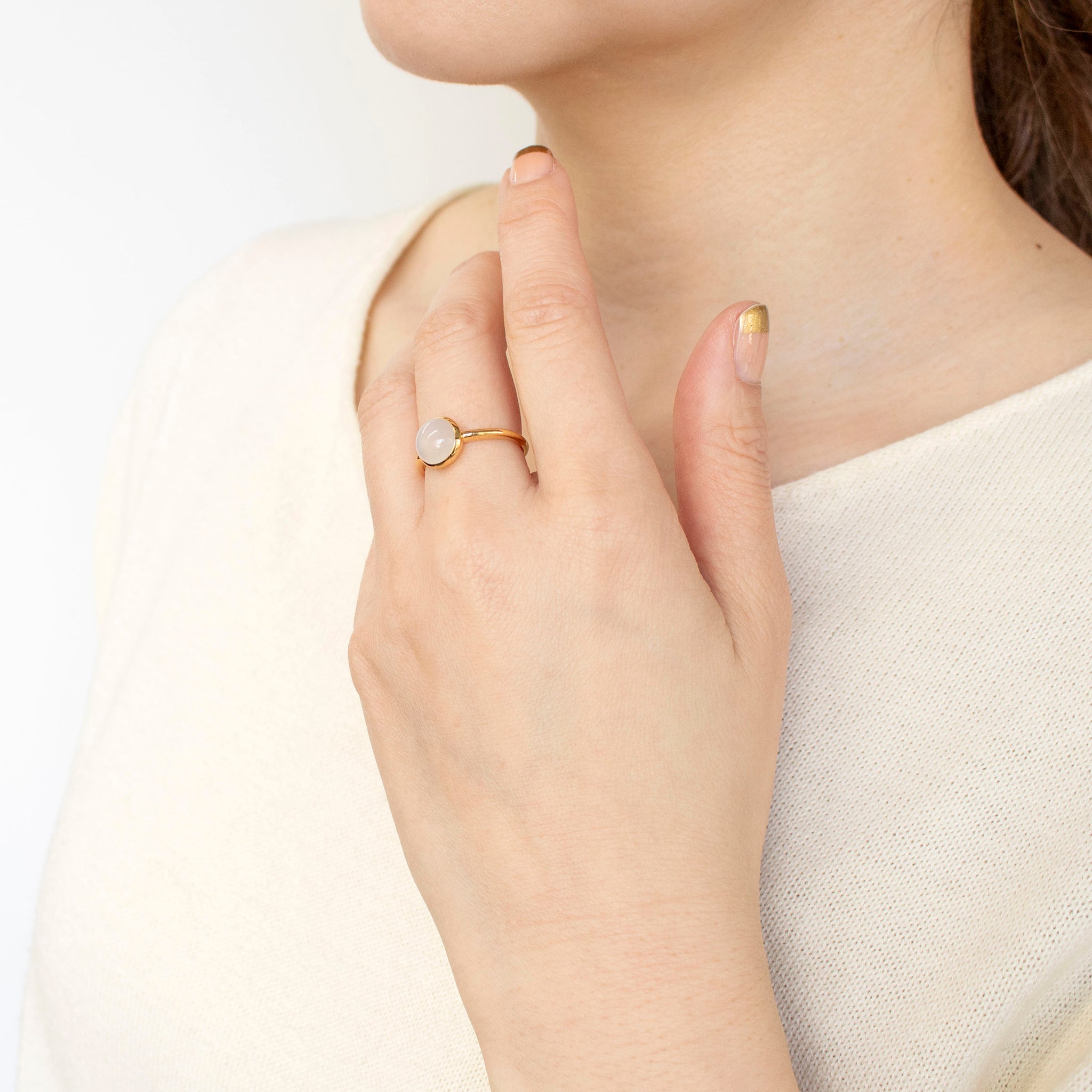 ムーンストーン シルバーリング(2.3カラット/カボション/6月誕生石)《24T10173》