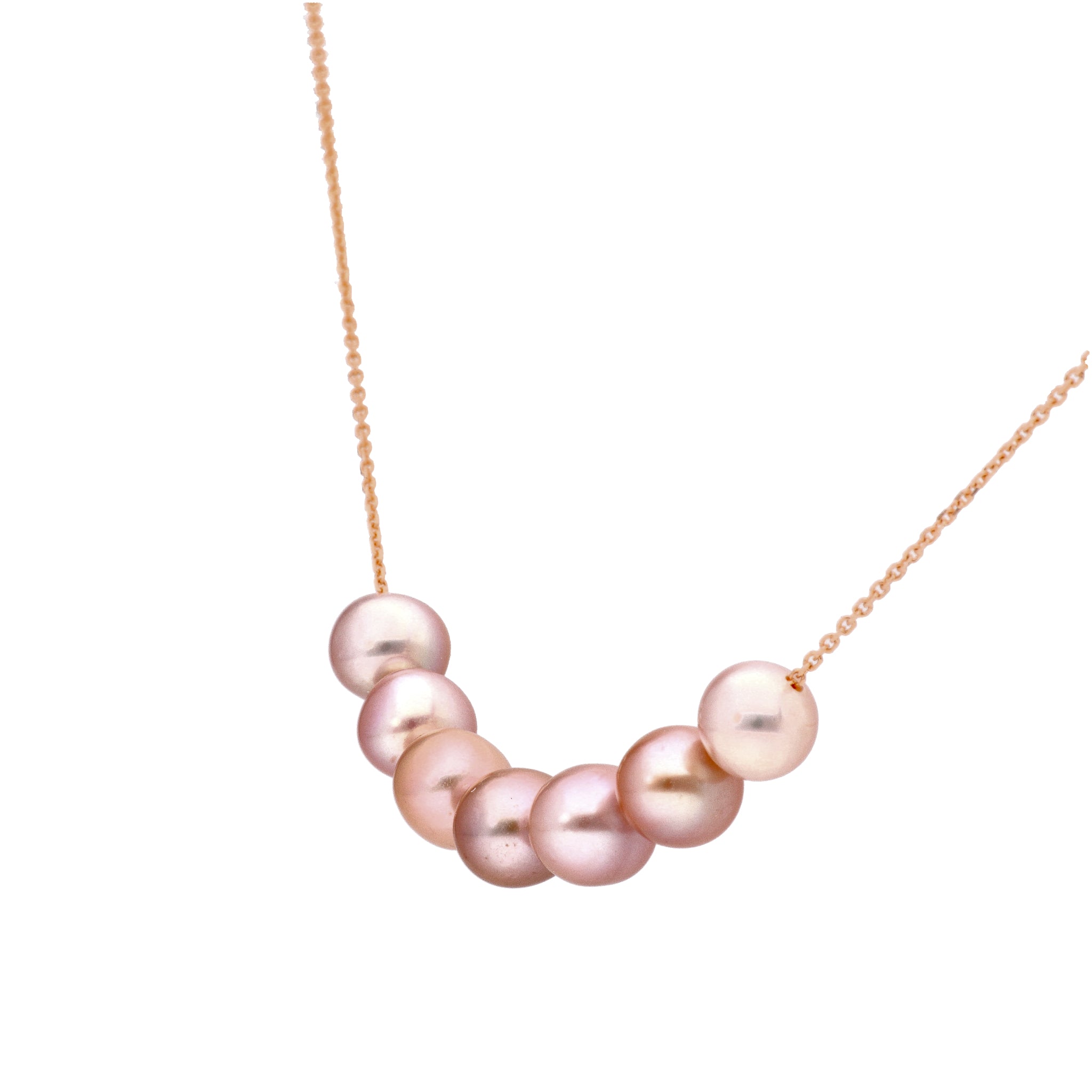 パール K18ネックレス(淡水真珠/6mm/パープルピンク系/6月誕生石)《24T10175》