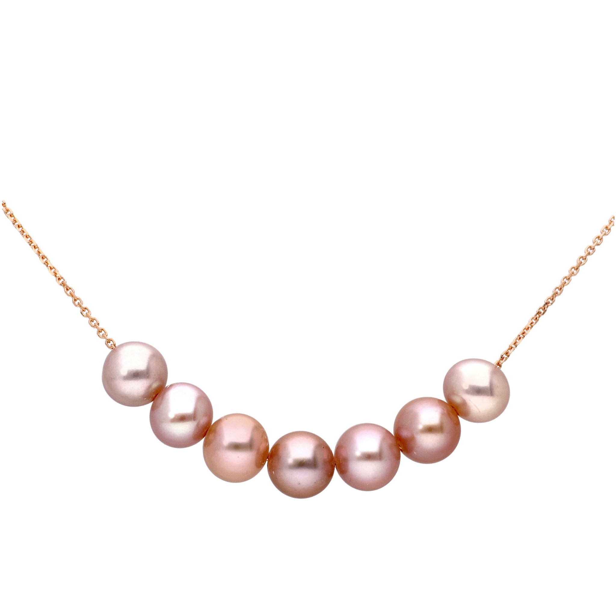 パール K18ネックレス(淡水真珠/6mm/パープルピンク系/6月誕生石)《24T10175》