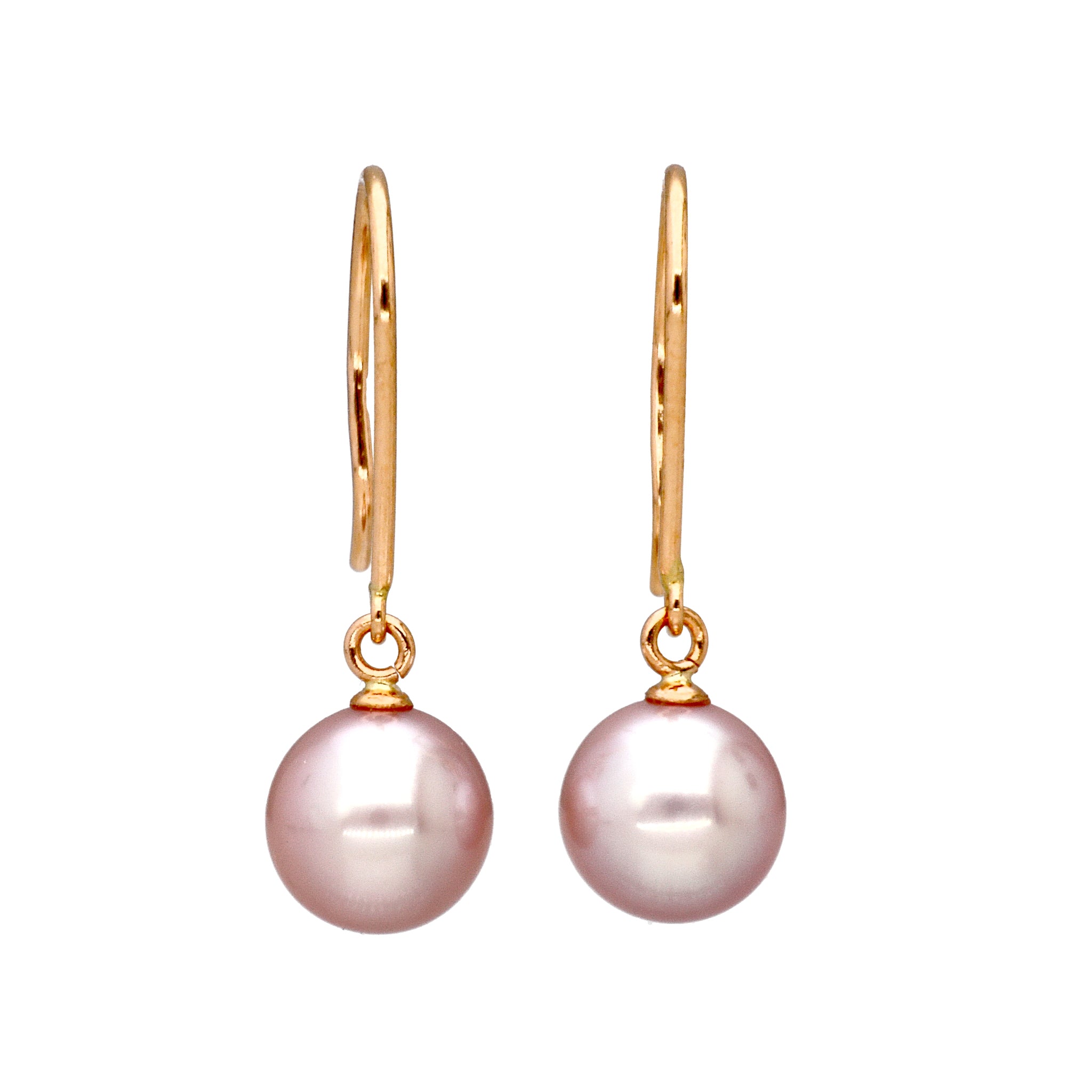 パール K18ピアス(淡水真珠/7mm/パープルピンク系/6月誕生石)《24T10176》