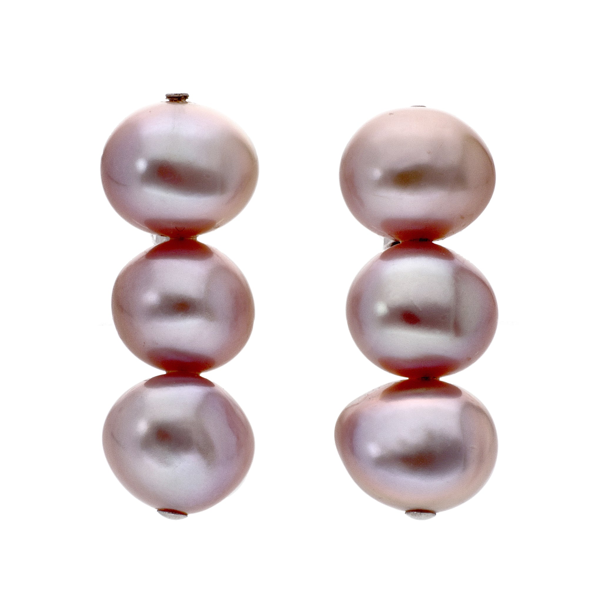 【限定10点】パール シルバーイヤリング(淡水真珠/7mm/バロック/パープルピンク系/6月誕生石)《24T10177》