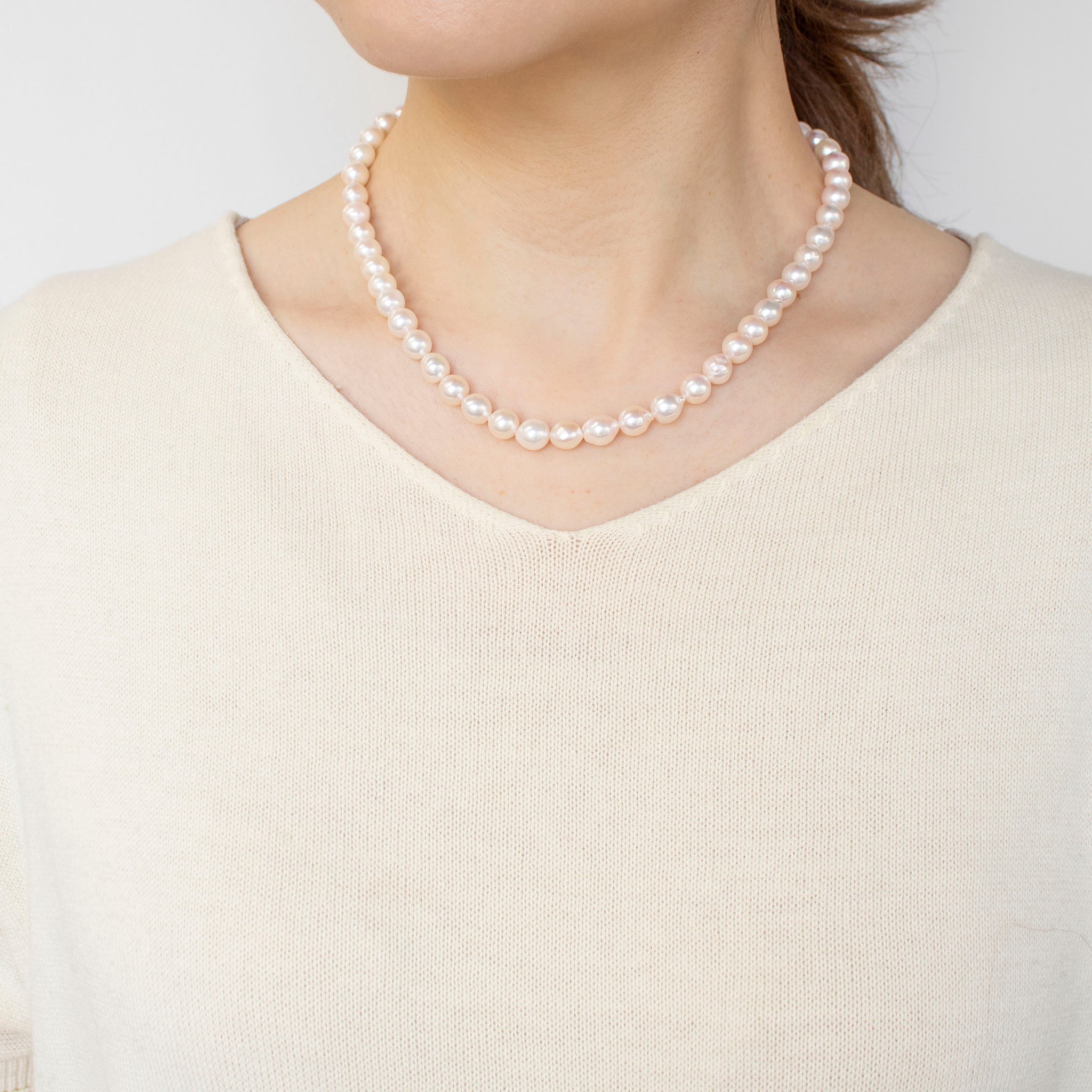 【限定1点】パールネックレス(アコヤ真珠/7~8mm/バロック珠/6月誕生石)《24T10182》