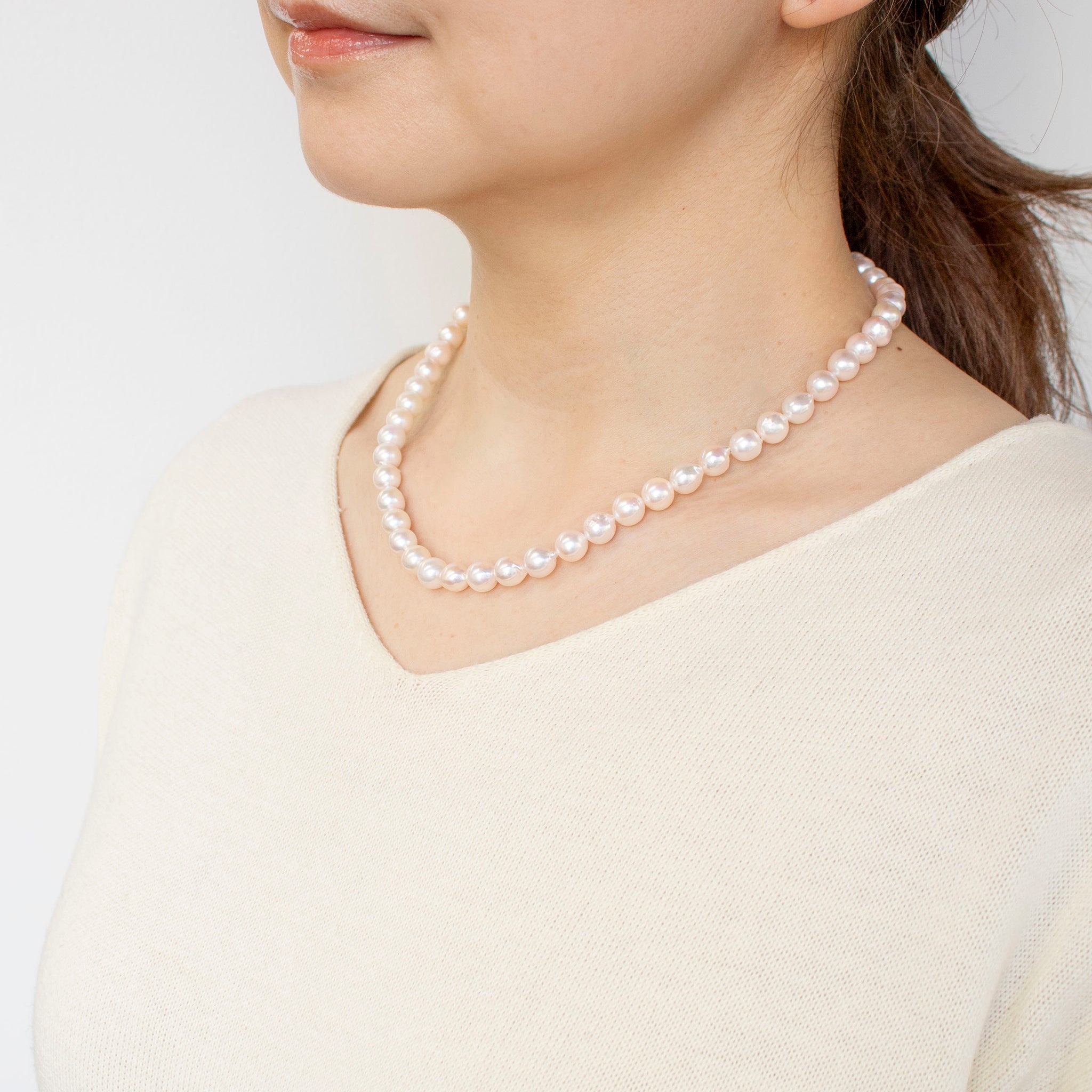 【限定1点】パールネックレス(アコヤ真珠/7~8mm/バロック珠/6月誕生石)《24T10182》