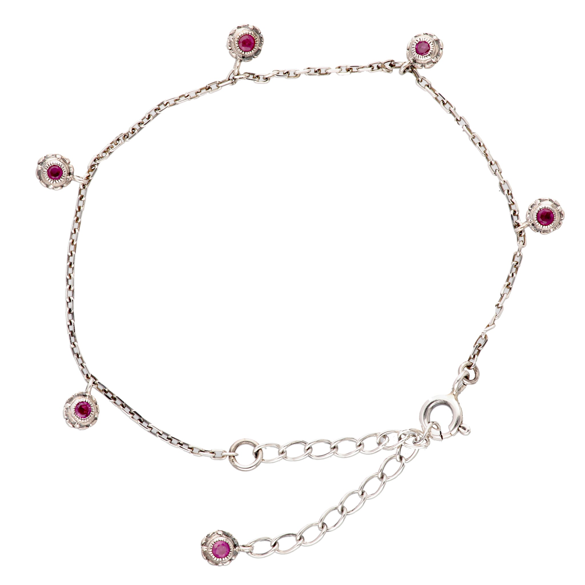 ルビー/マルカジット シルバーブレスレット(7月誕生石)《24T10207》