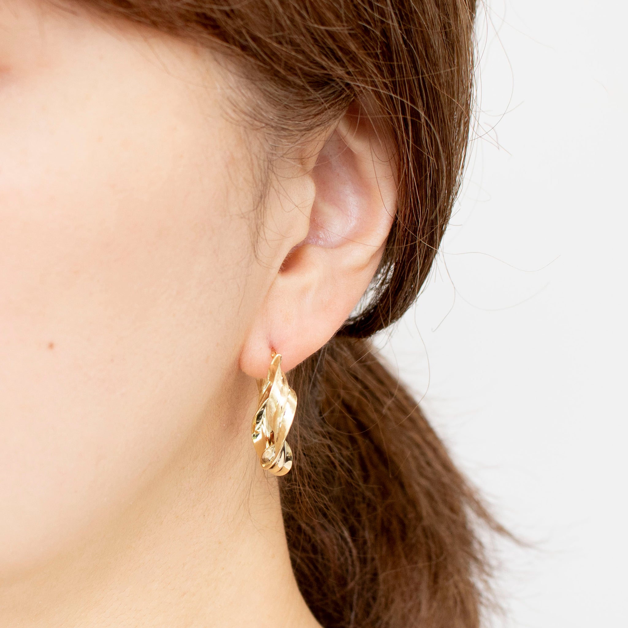 K18ピアス(フープ/イタリア製)《24T10228》