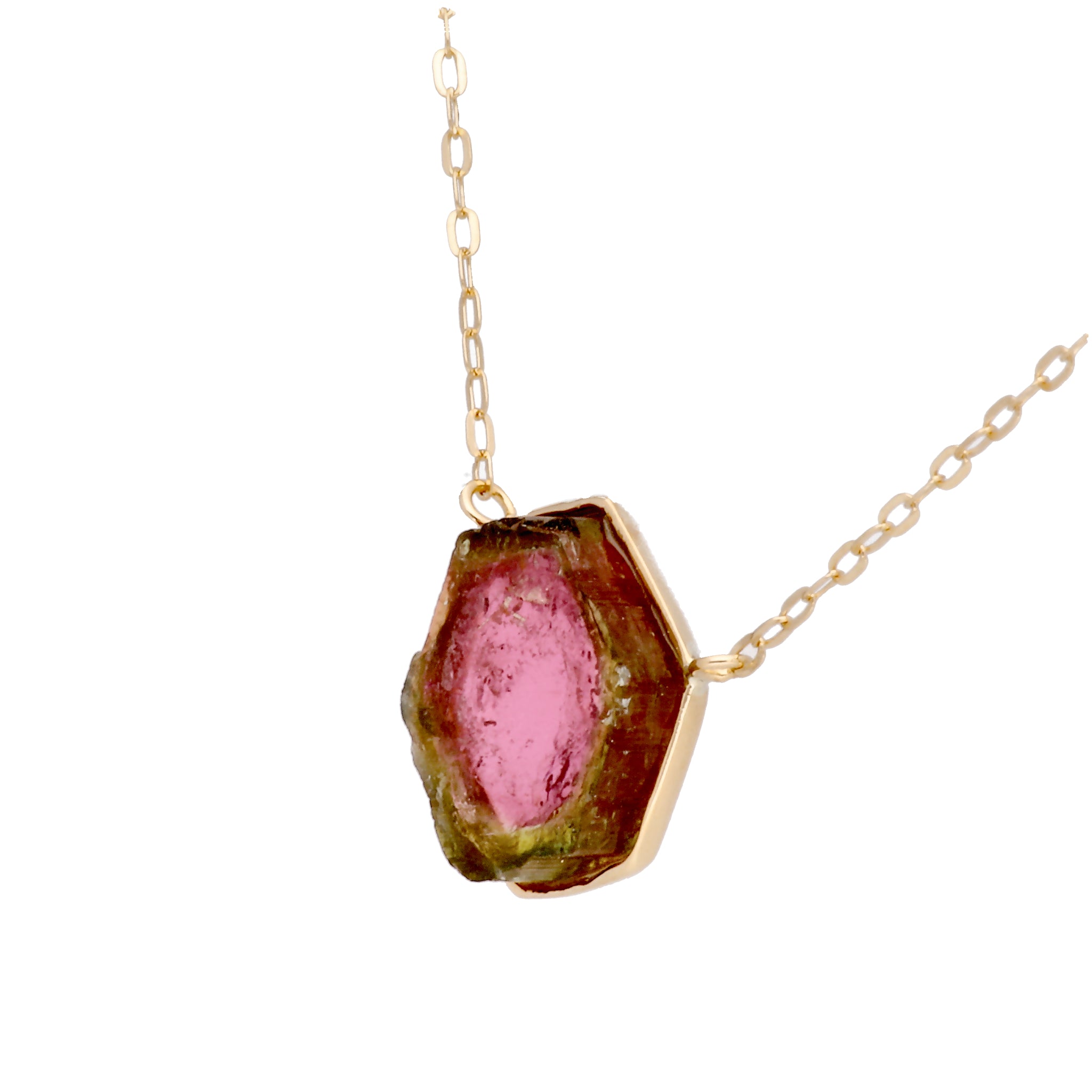 【限定1点】ウォーターメロントルマリン K18ネックレス(3.86カラット/10月誕生石)《24T10235》