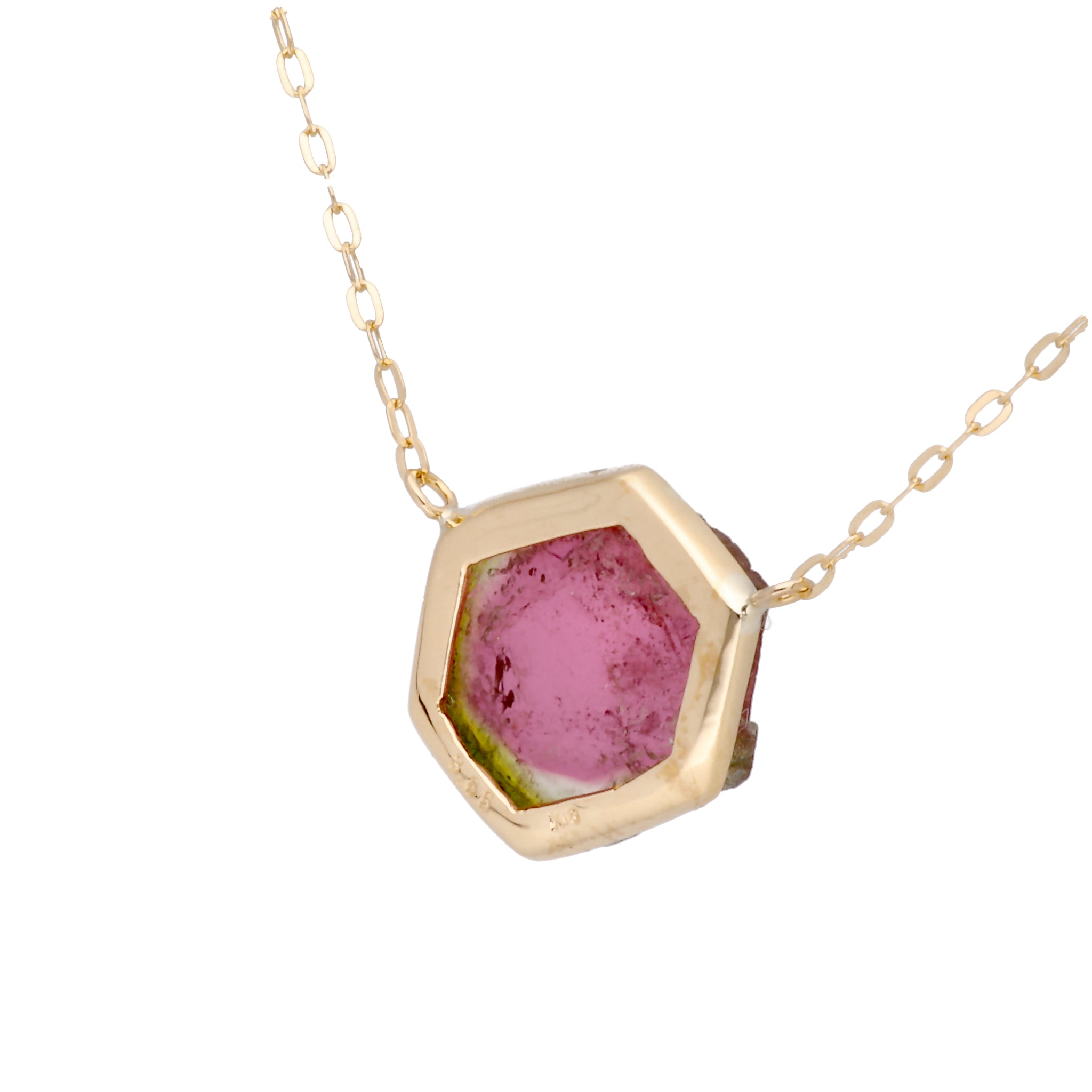 【限定1点】ウォーターメロントルマリン K18ネックレス(3.86カラット/10月誕生石)《24T10235》