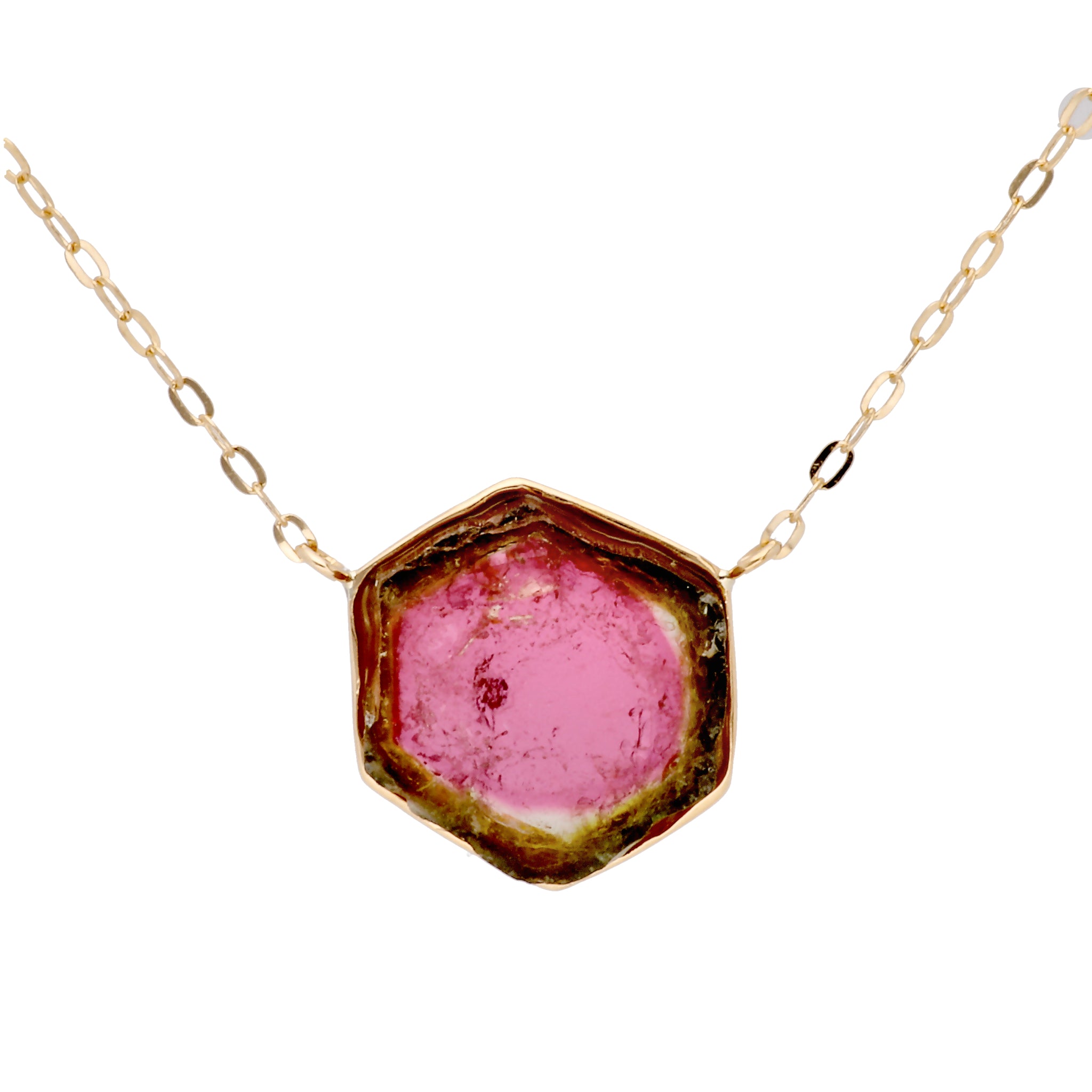 【限定1点】ウォーターメロントルマリン K18ネックレス(3.86カラット/10月誕生石)《24T10235》